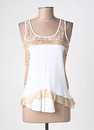 Top țesătură jersey fără mâneci alb FILLE DES SABLES femeie