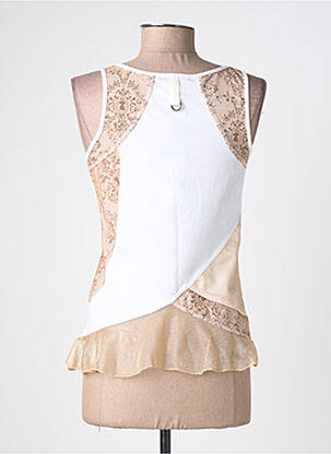 Top țesătură jersey fără mâneci alb FILLE DES SABLES femeie