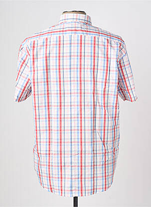 Cămașă cu mâneci scurte imprimeu carouri alb ETHNIC BLUE bărbat
