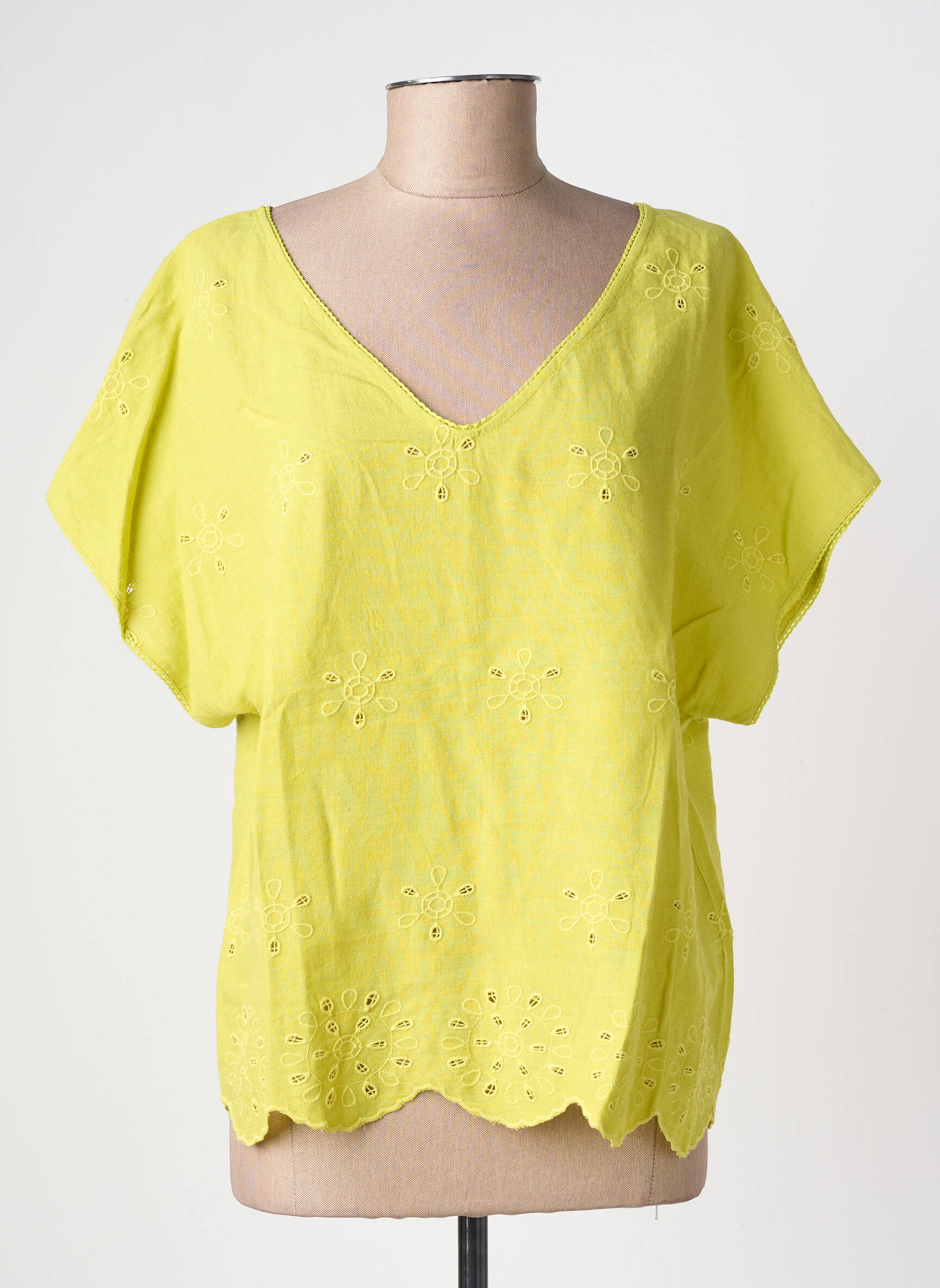 Top croială fluidă mâneci scurte verde L'ATELIER D'ANNA femeie