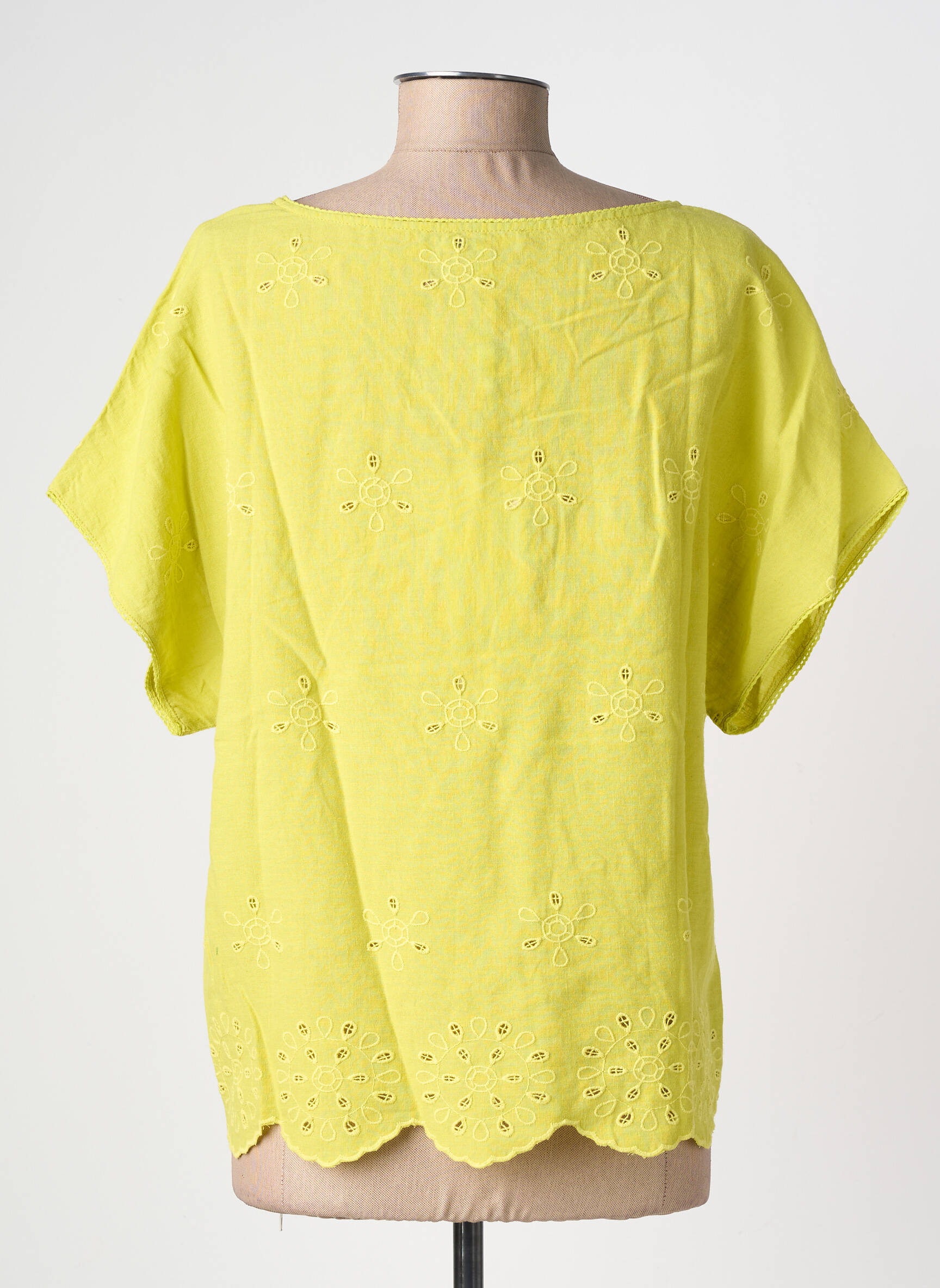 Top croială fluidă mâneci scurte verde L'ATELIER D'ANNA femeie