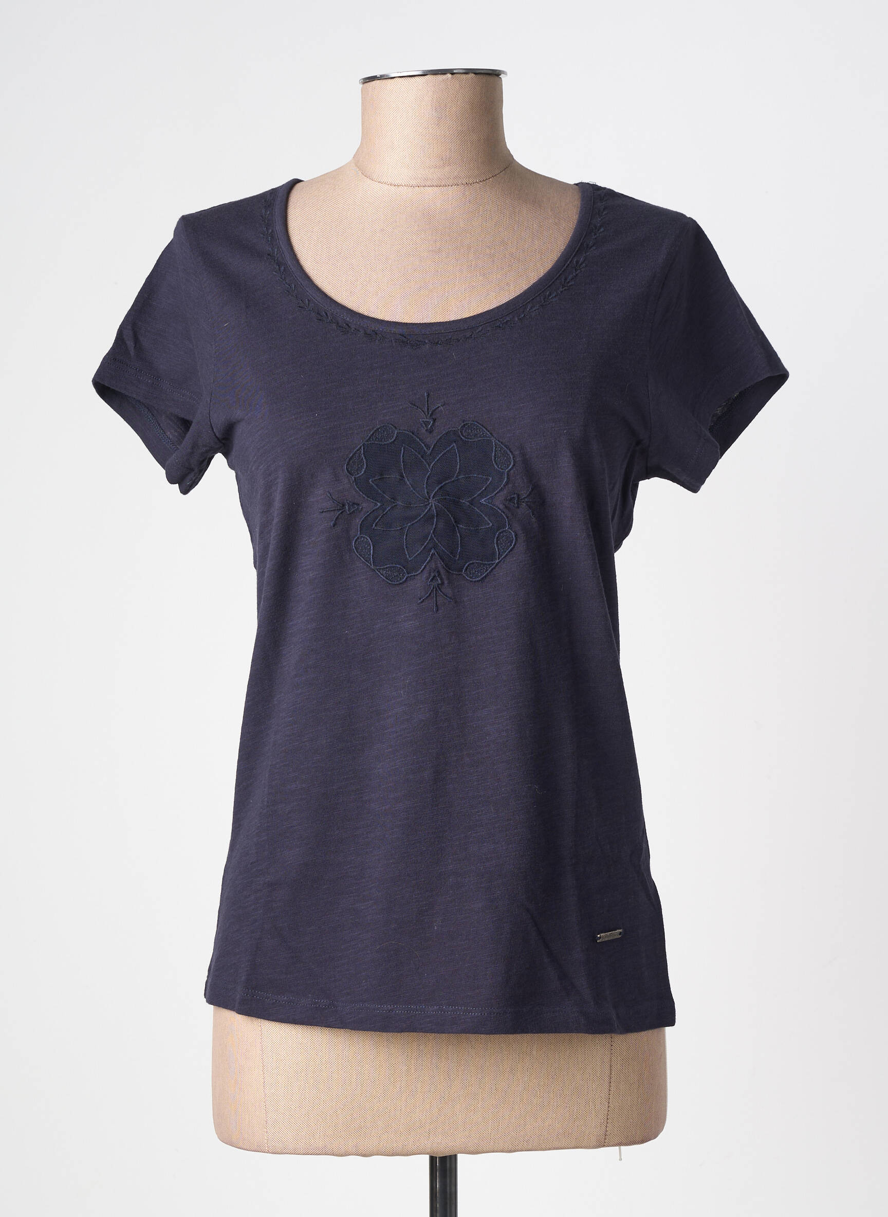 Tricou elasticitate mâneci scurte albastru AGATHE & LOUISE femeie