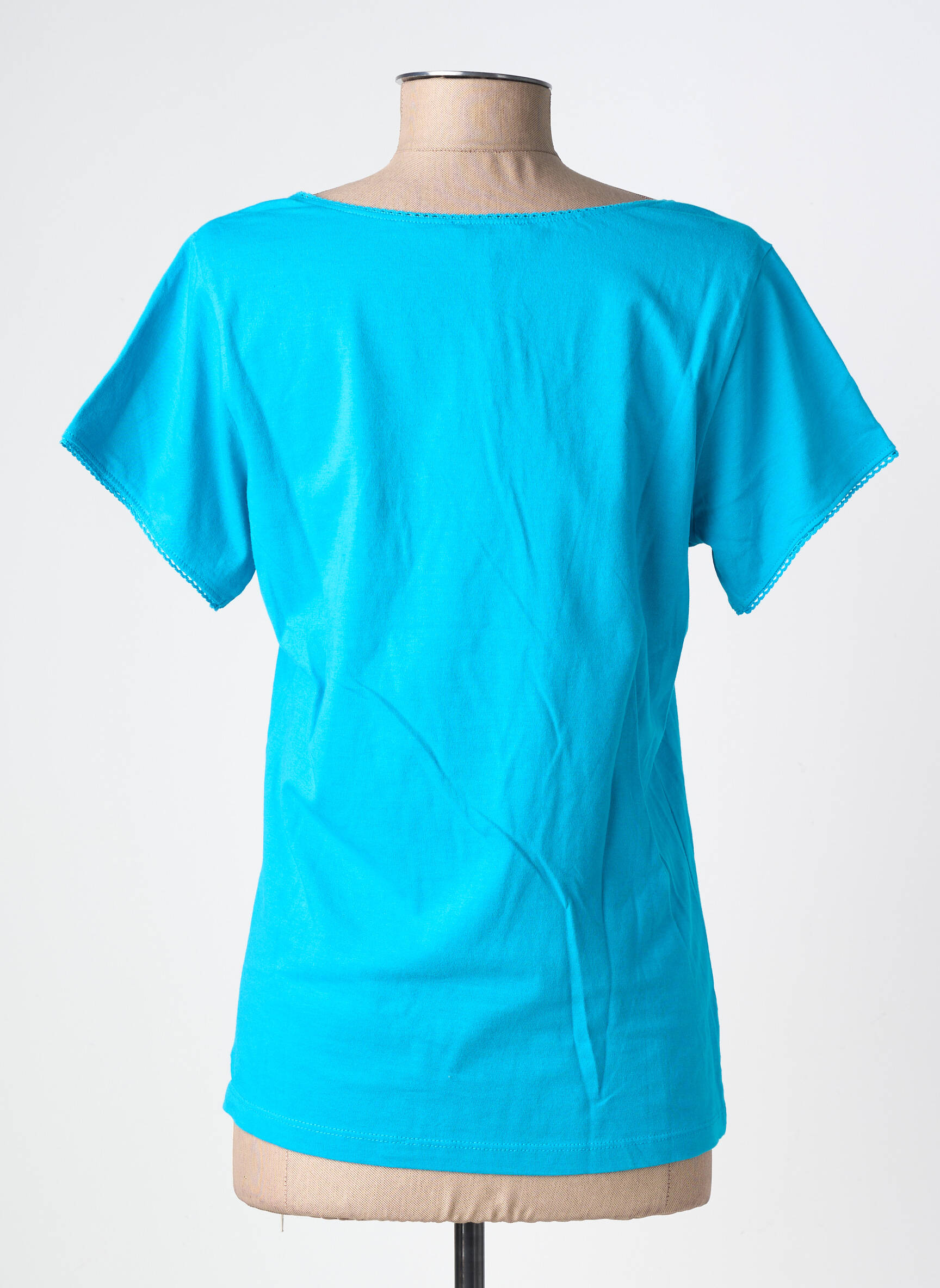 Tricou guler în v mâneci scurte albastru AGATHE & LOUISE femeie