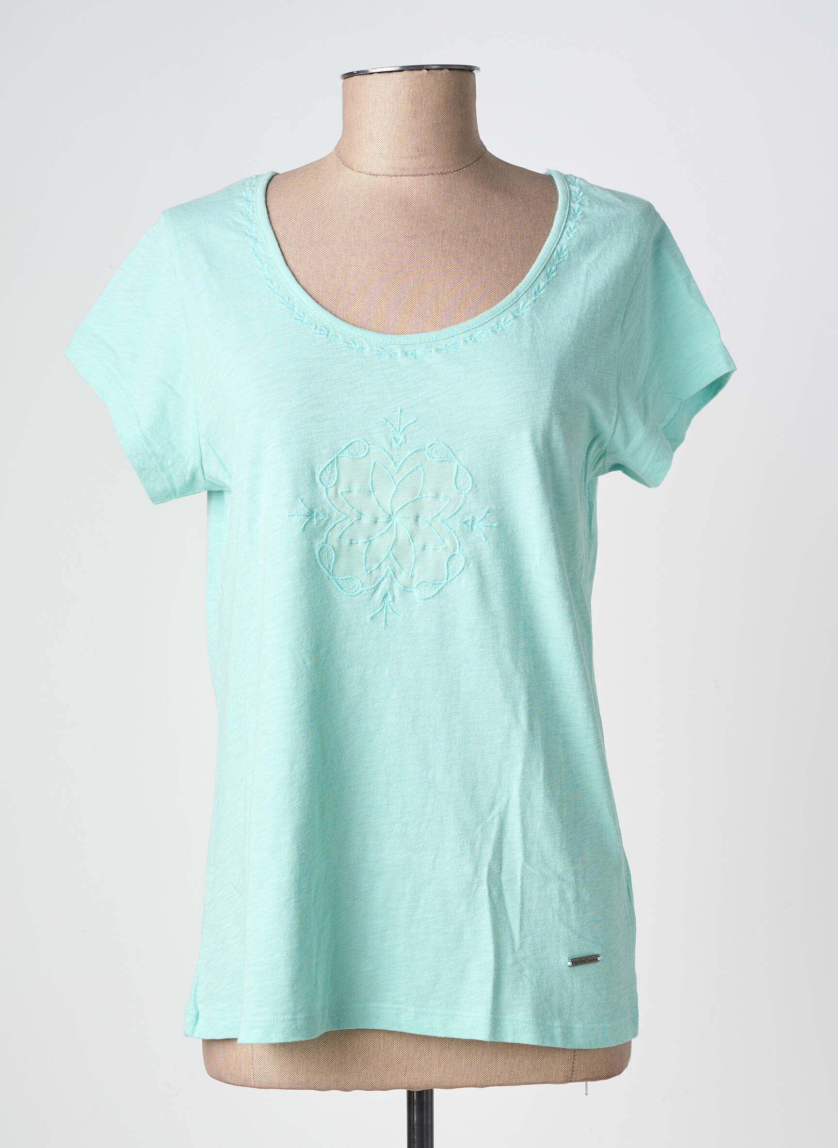 Tricou elasticitate mâneci scurte albastru AGATHE & LOUISE femeie