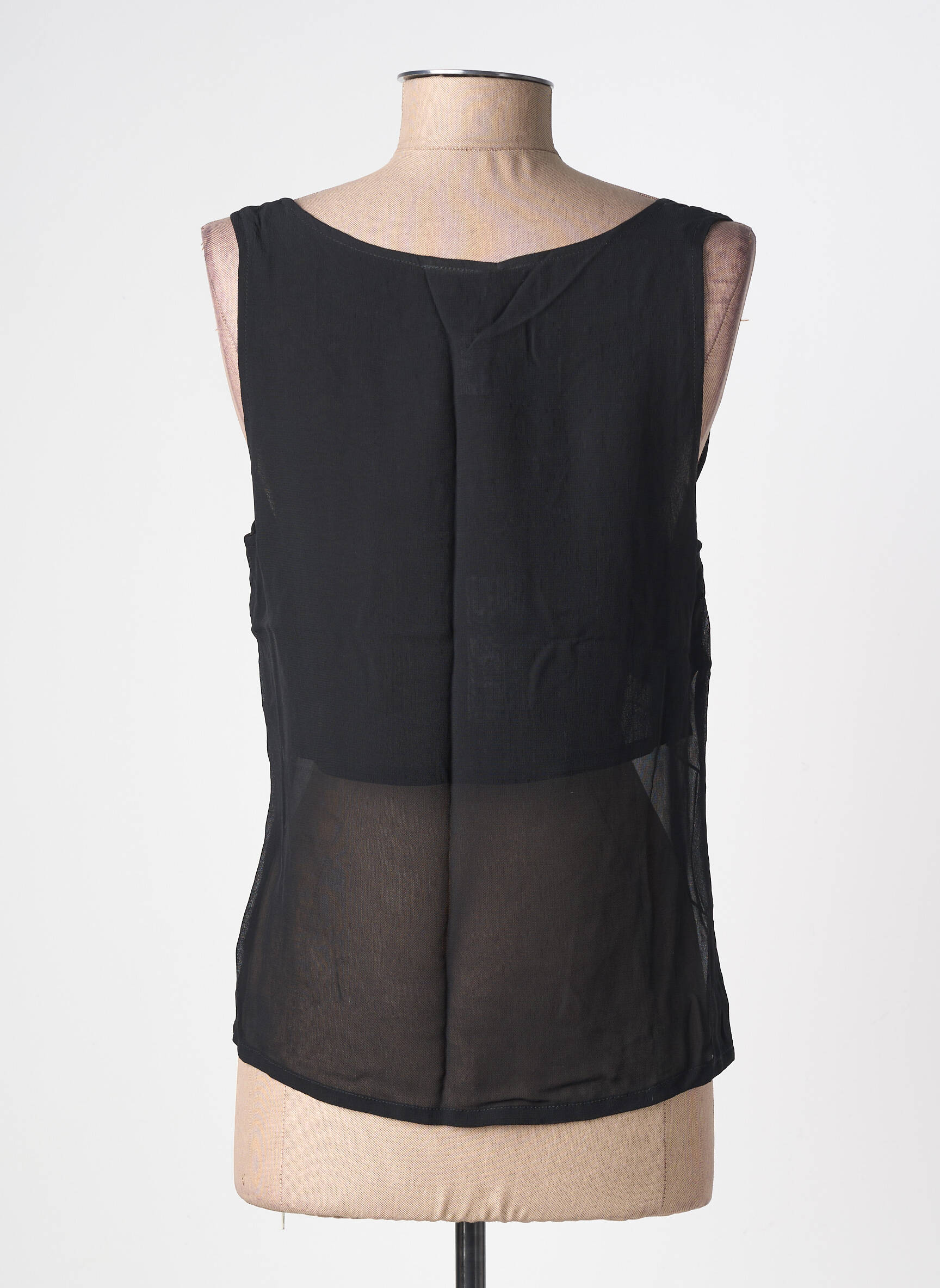 Top croială fluidă fără mâneci negru FILLE DES SABLES femeie