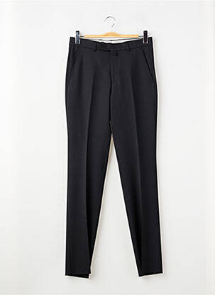 Pantalon slim talie cu cleme mărime normală negru HAROLD bărbat