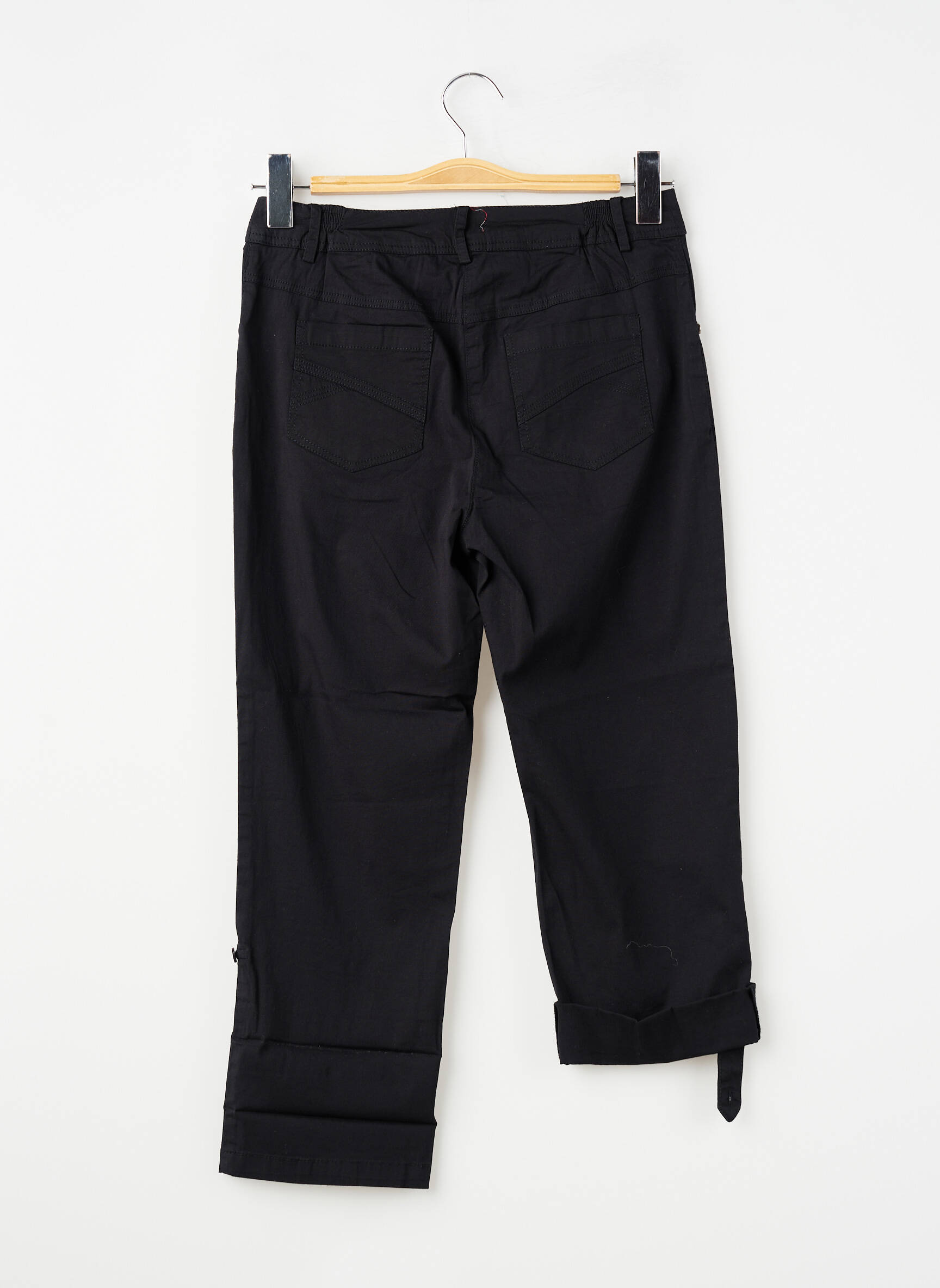 Pantalon trei sferturi elasticitate mărime normală negru AGATHE & LOUISE femeie