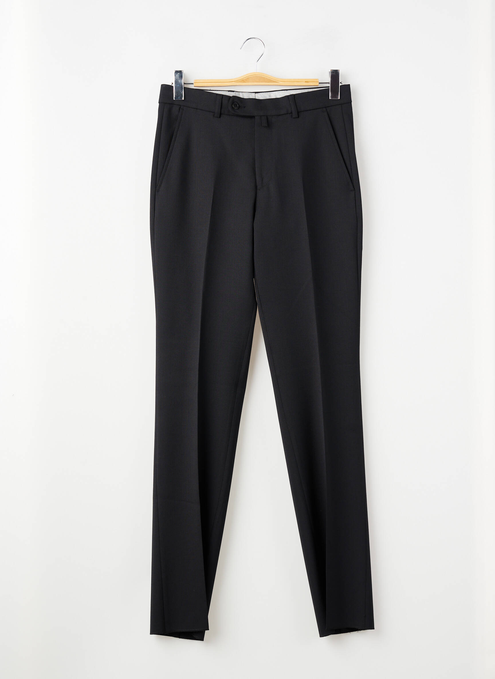 Pantalon slim talie cu cleme mărime normală negru HAROLD bărbat
