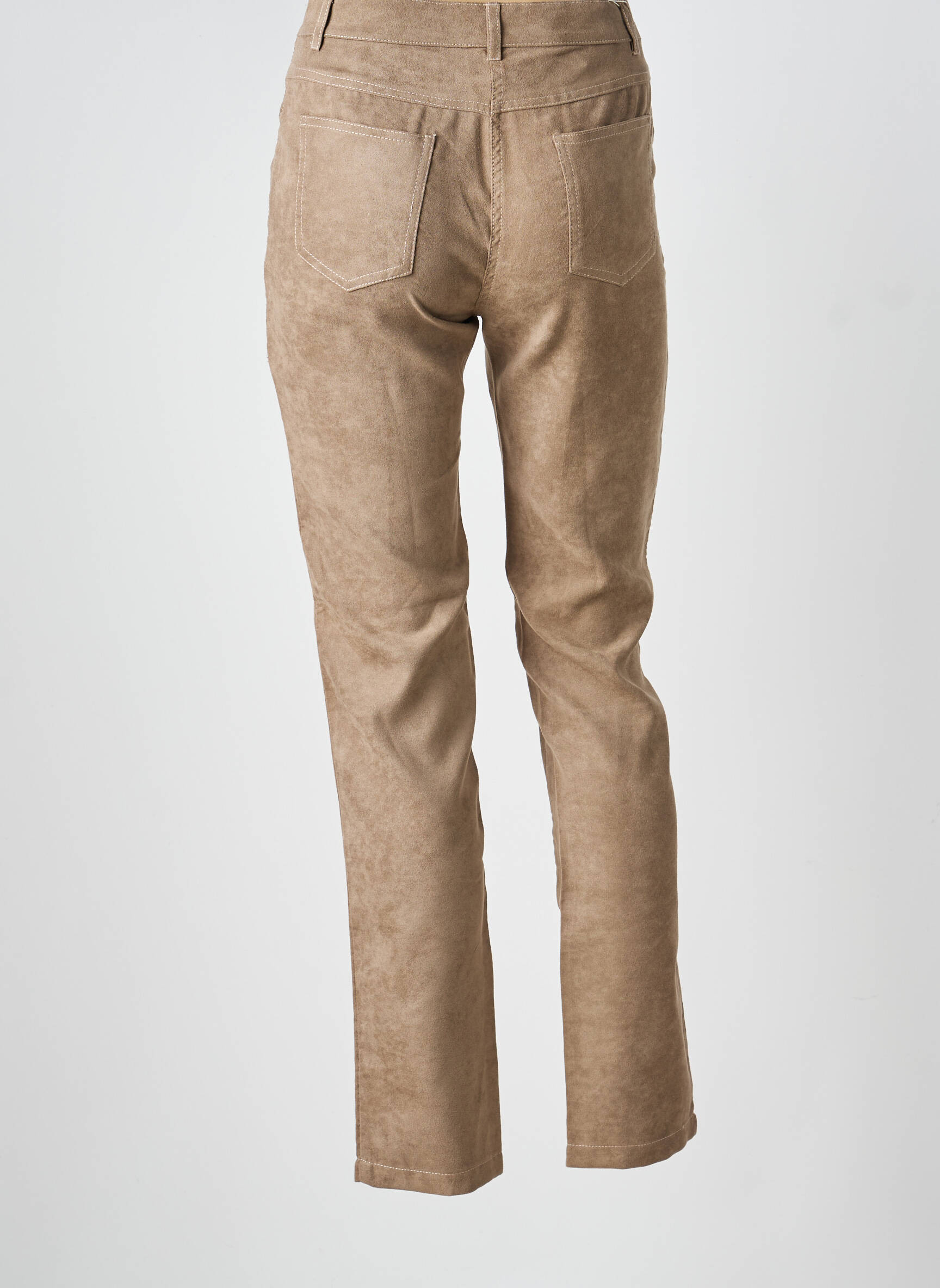 Pantalon slim talie înaltă talie înaltă maro FREDA femeie