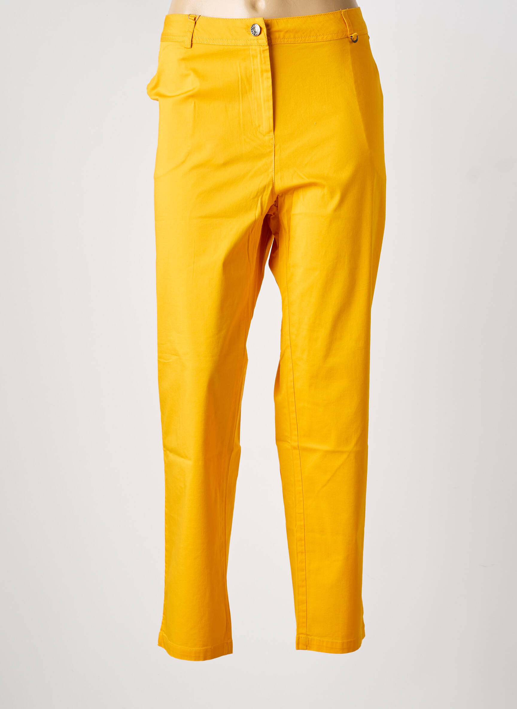 Pantalon chino țesătură poplin mărime normală galben AGATHE & LOUISE femeie