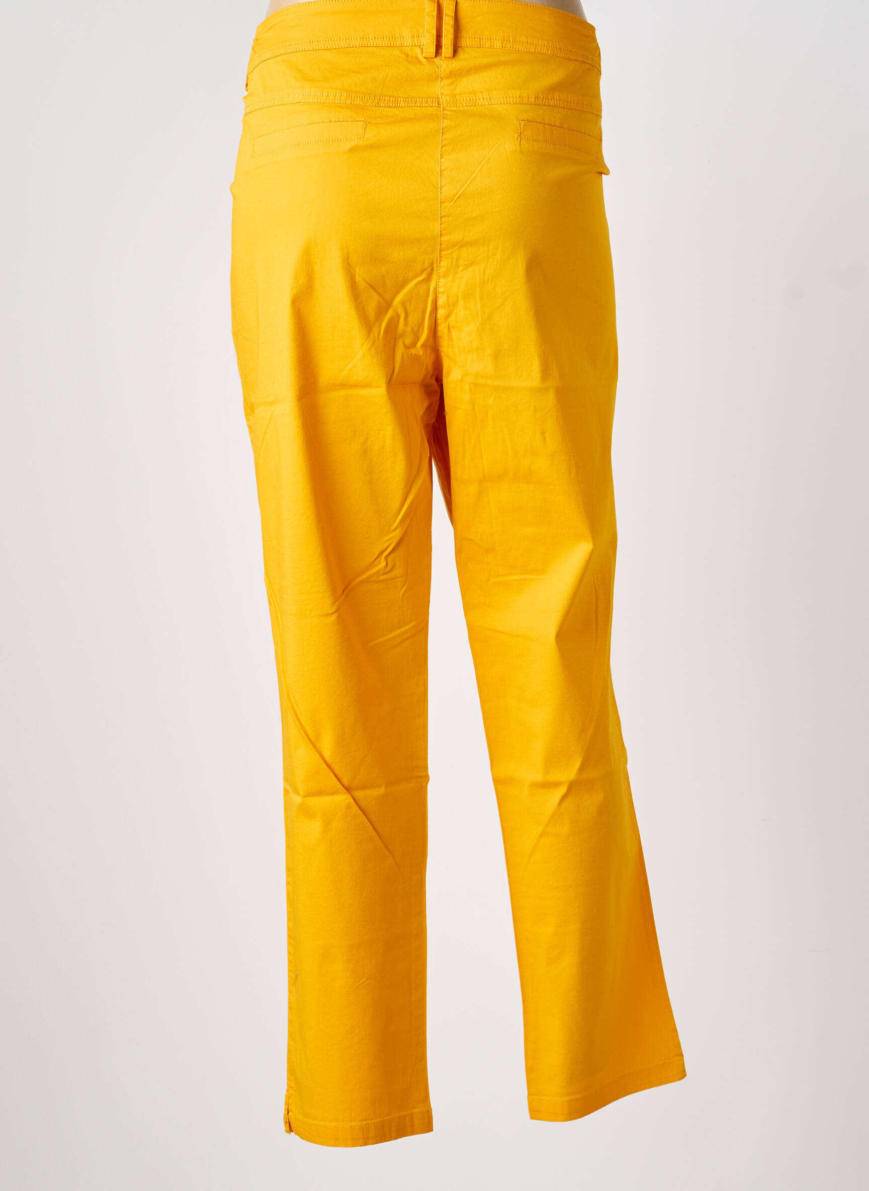 Pantalon chino țesătură poplin mărime normală galben AGATHE & LOUISE femeie