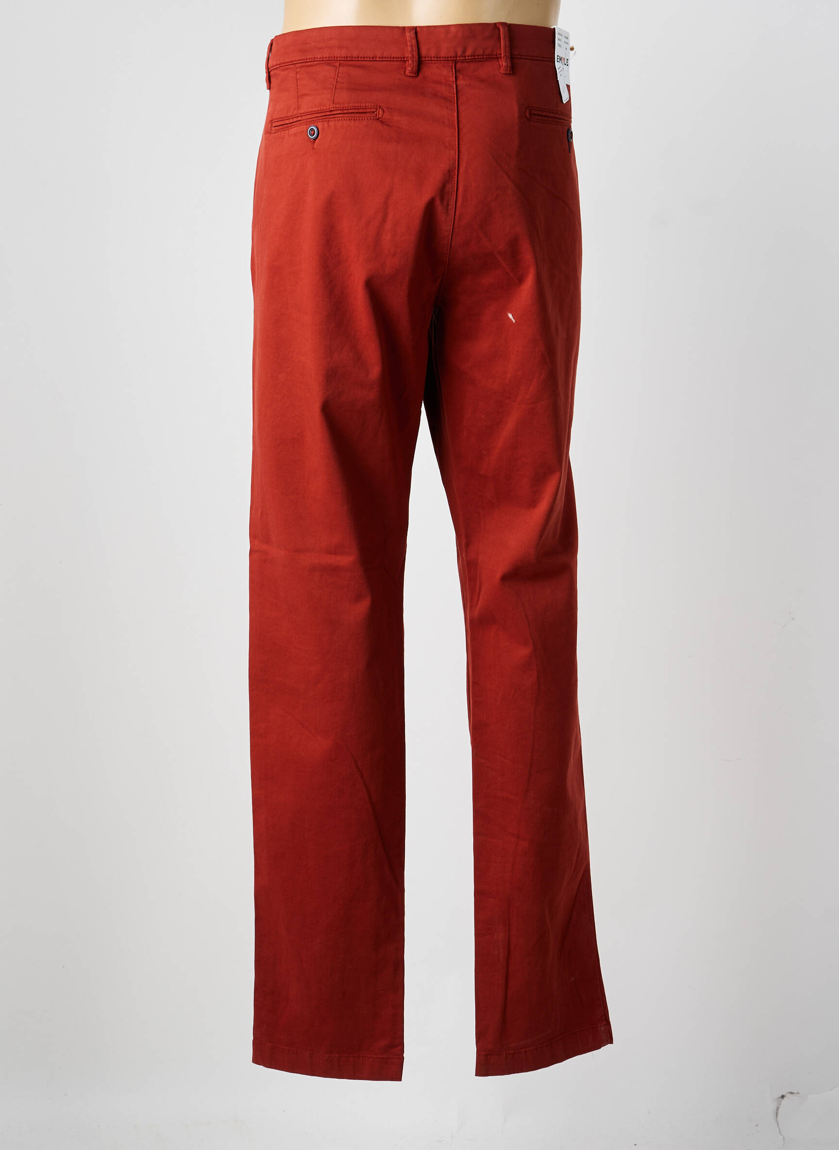 Pantalon chino țesătură poplin mărime normală portocalie EMYLE bărbat