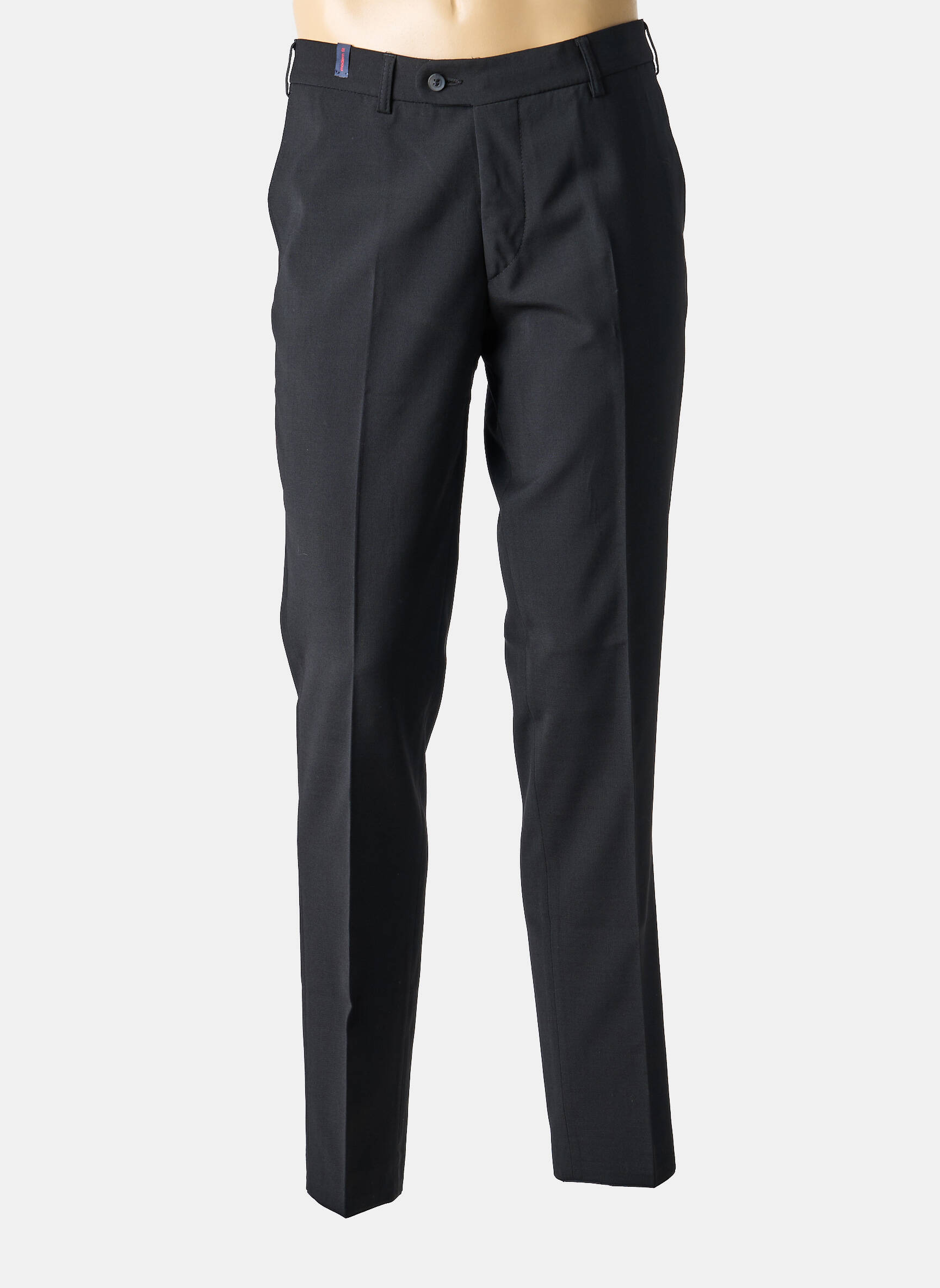 Pantalon slim închidere cu fermoar sub clapetă cu nasturi mărime normală negru SAN SIRO bărbat