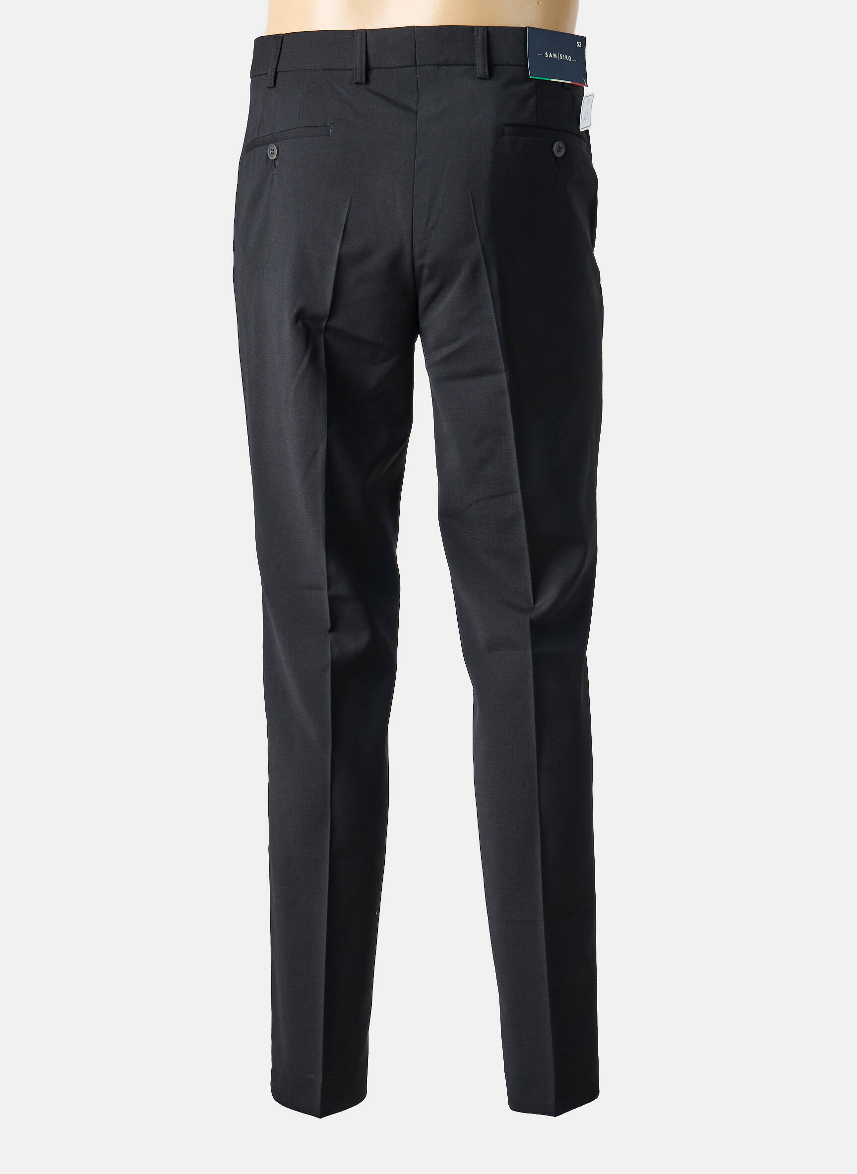 Pantalon slim închidere cu fermoar sub clapetă cu nasturi mărime normală negru SAN SIRO bărbat