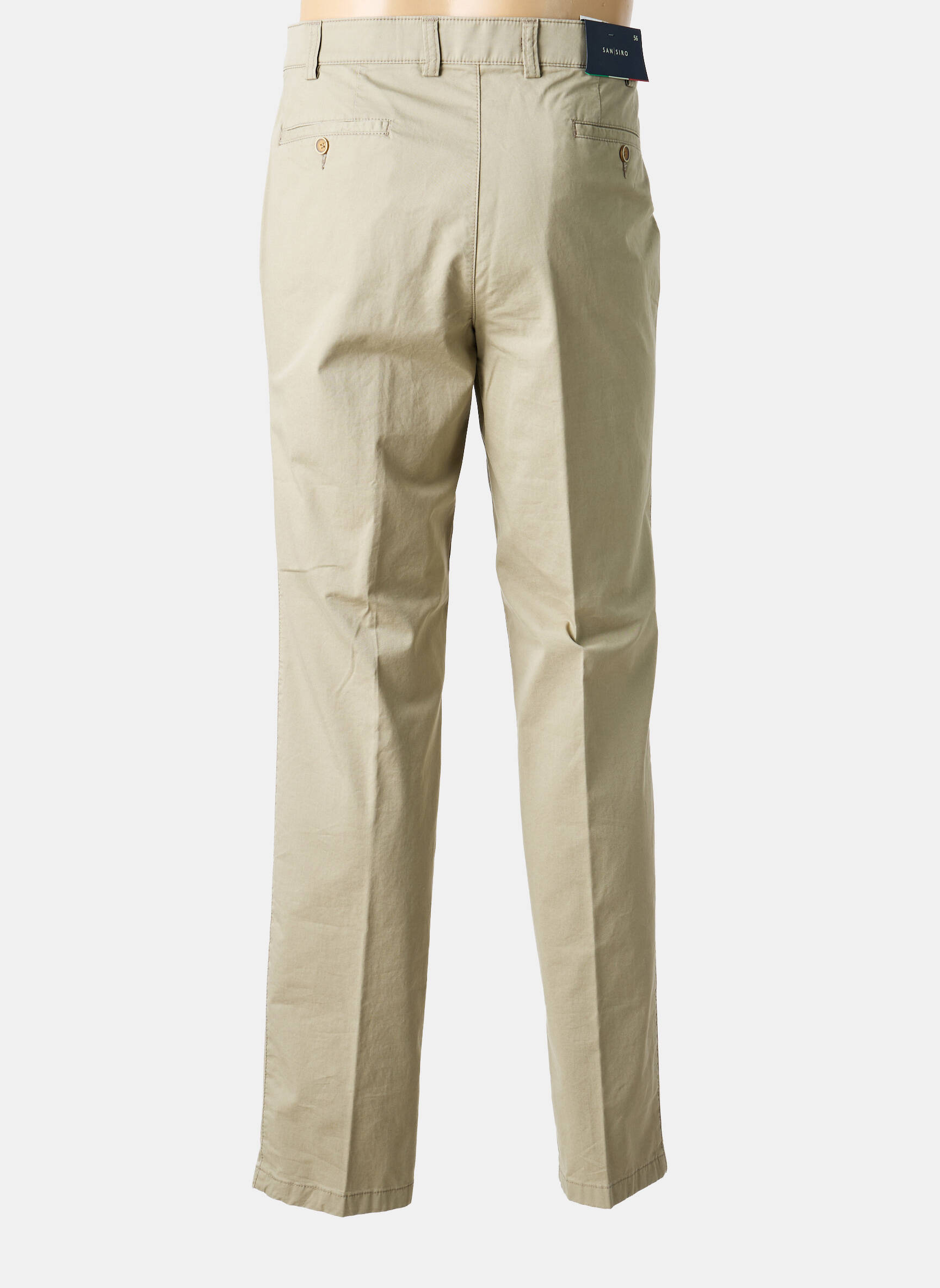 Pantalon chino țesătură poplin mărime normală bej SAN SIRO bărbat