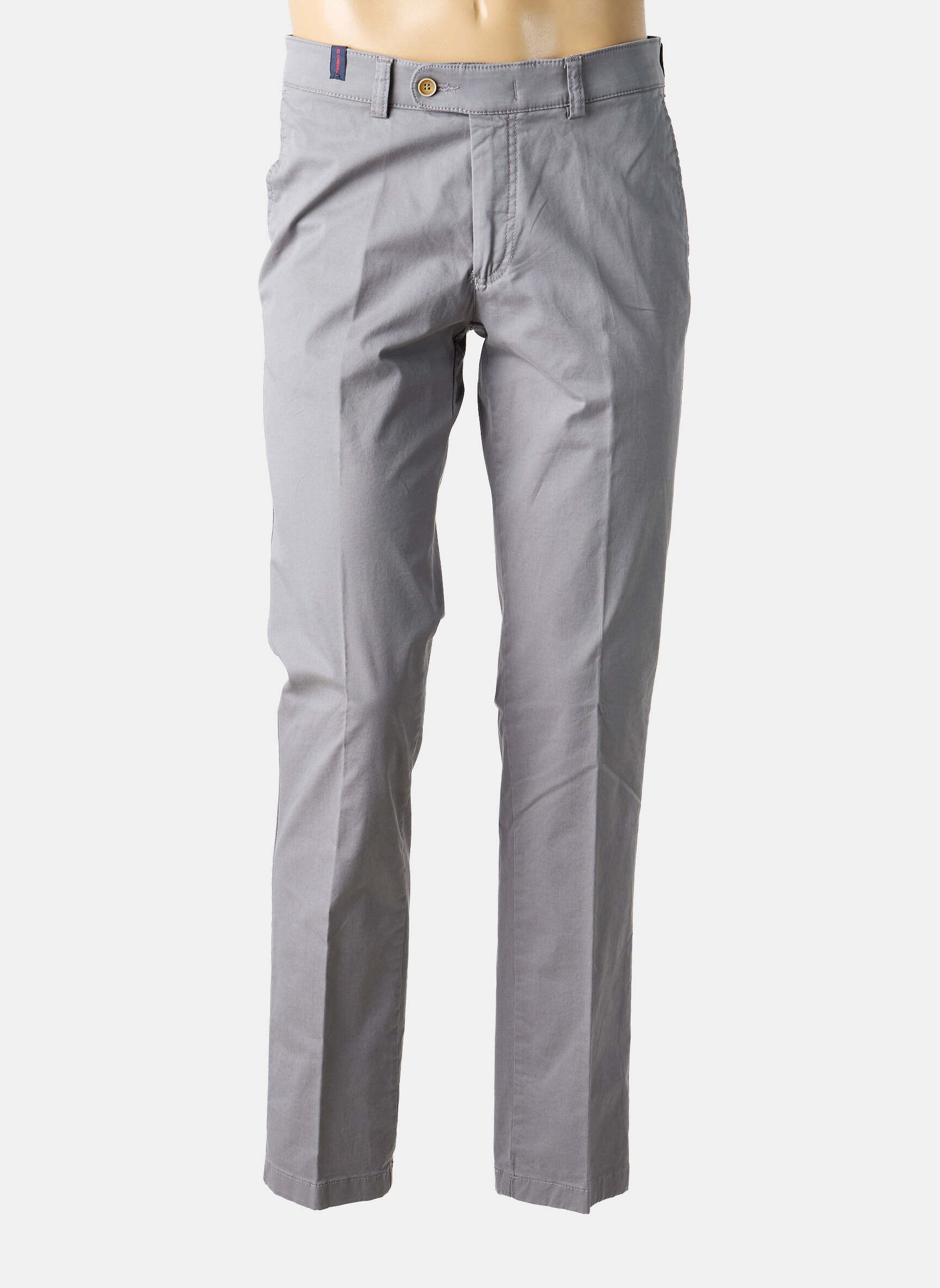 Pantalon chino țesătură poplin mărime normală gri SAN SIRO bărbat