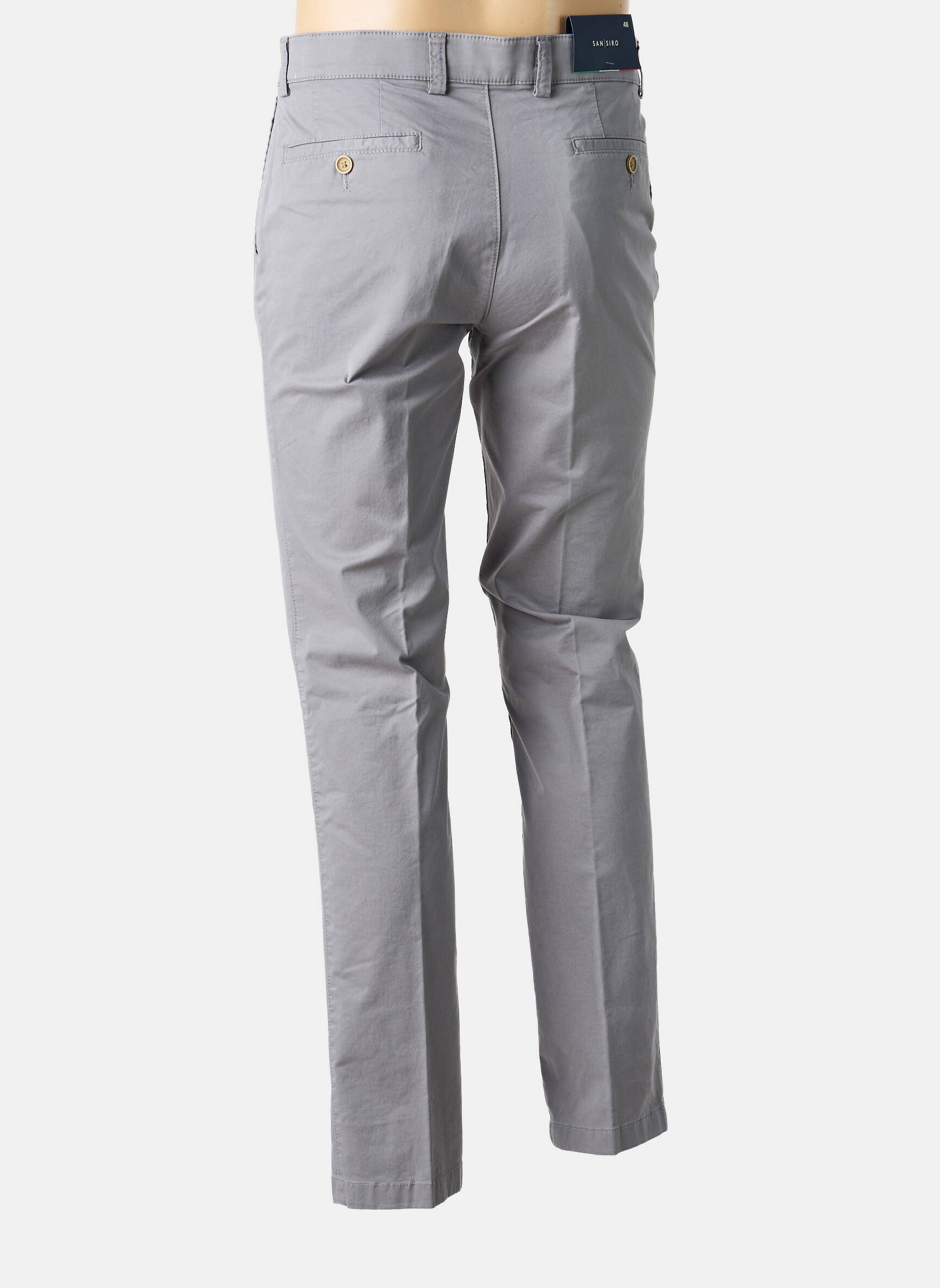 Pantalon chino țesătură poplin mărime normală gri SAN SIRO bărbat