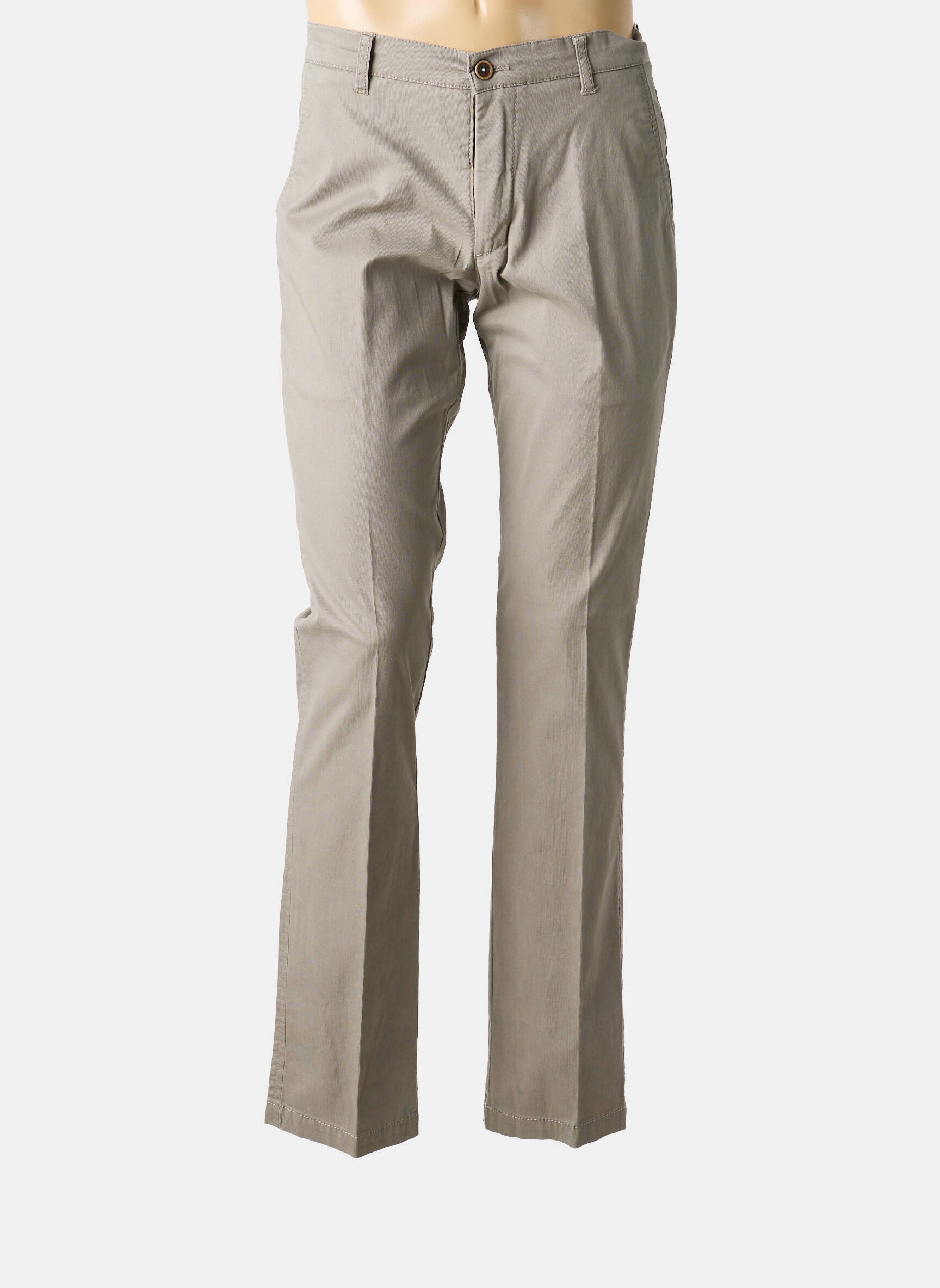 Pantalon chino țesătură poplin mărime normală maro PETER COFOX bărbat