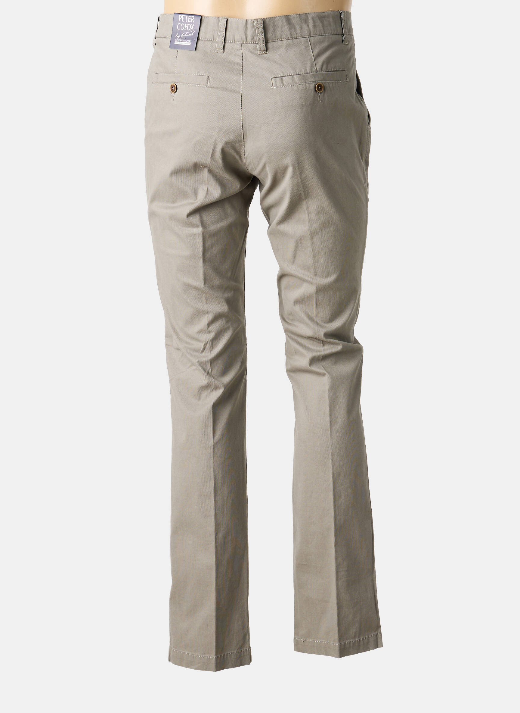 Pantalon chino țesătură poplin mărime normală maro PETER COFOX bărbat