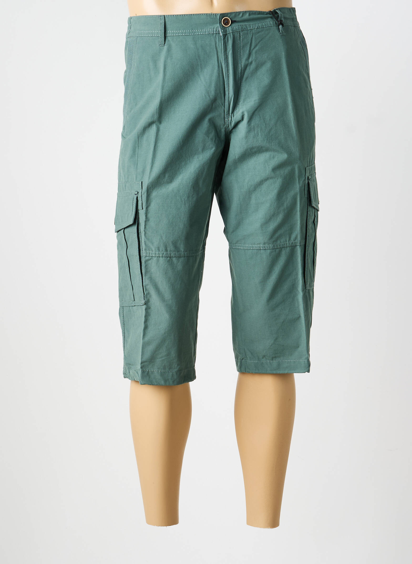 Pantalon trei sferturi subțire mărime normală verde COFOX bărbat