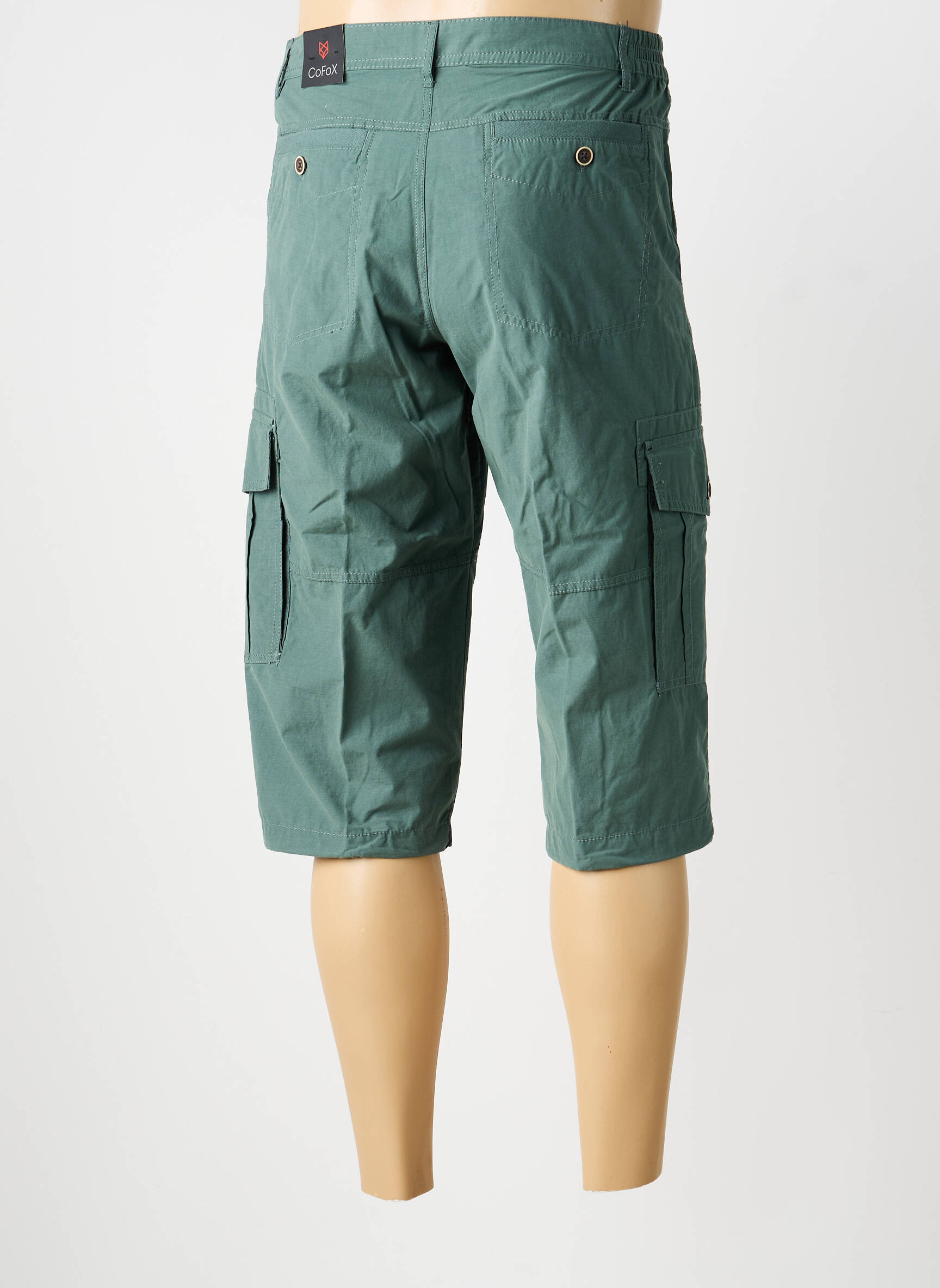 Pantalon trei sferturi subțire mărime normală verde COFOX bărbat