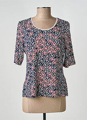 Tricou imprimeu fantezie mâneci scurte albastru BARBARA LEBEK femeie
