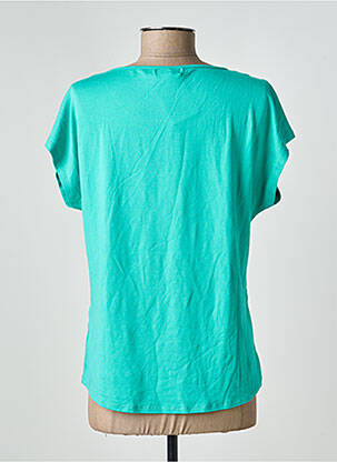 Tricou serigrafie cu strasuri mâneci scurte albastru GALMALLA femeie