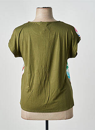Tricou croială cambrată mâneci scurte verde MINO MORA femeie