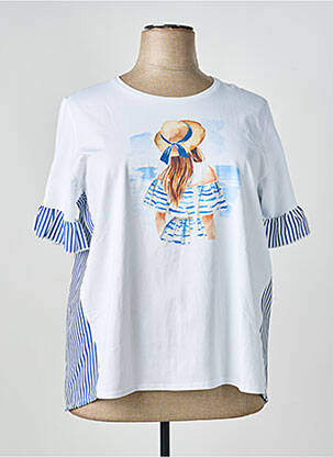 Tricou elasticitate mâneci scurte albastru GALMALLA femeie