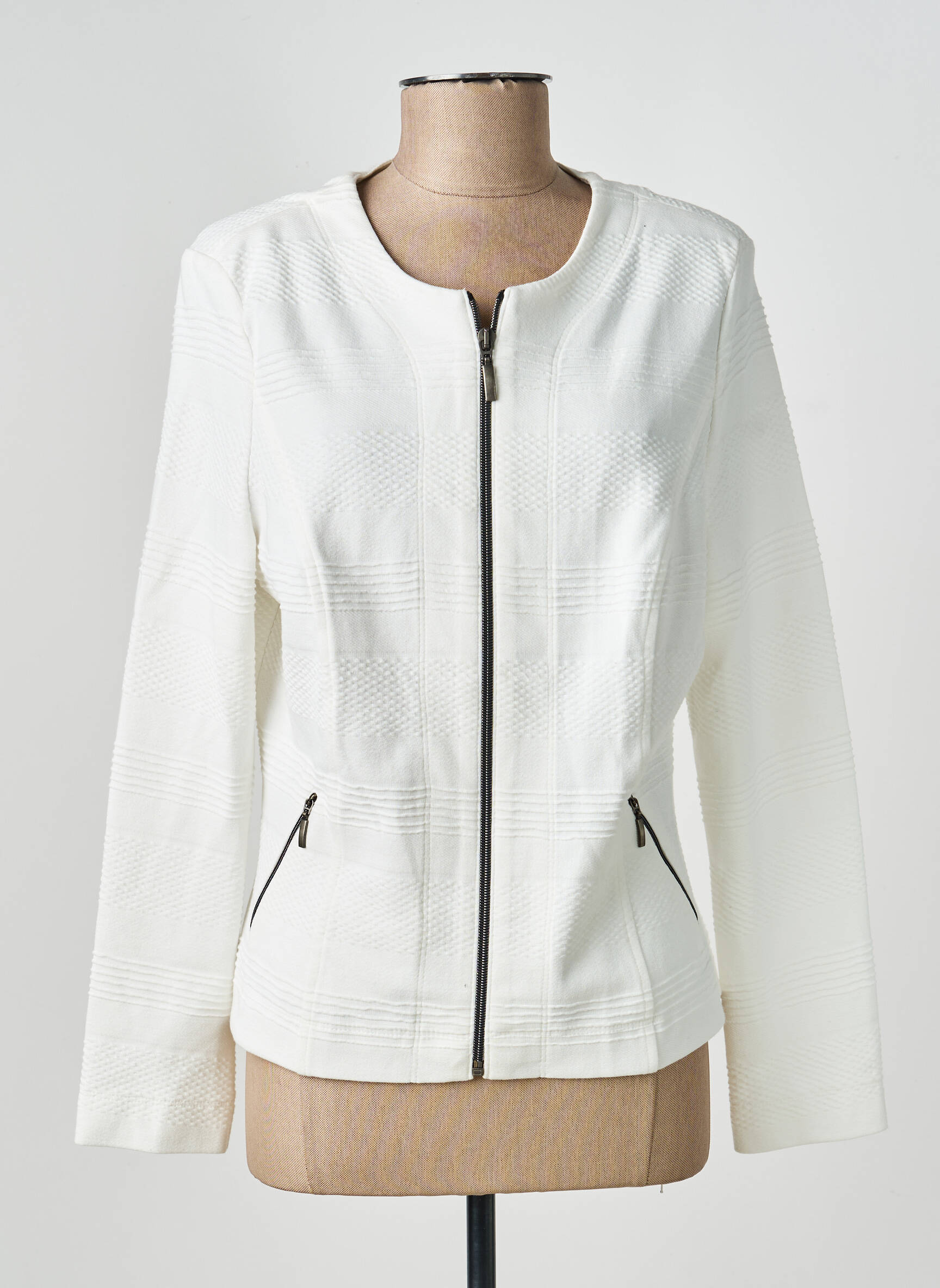 Jachete casual guler rotund alb BARBARA LEBEK femeie