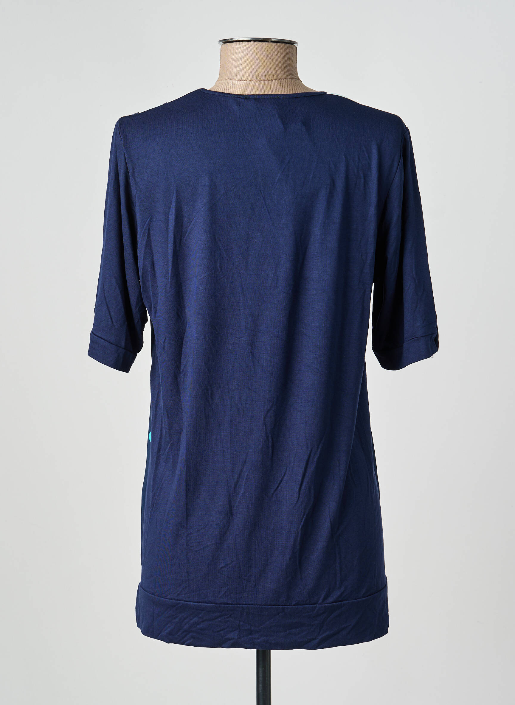 Tricou elasticitate mâneci scurte albastru GALMALLA femeie