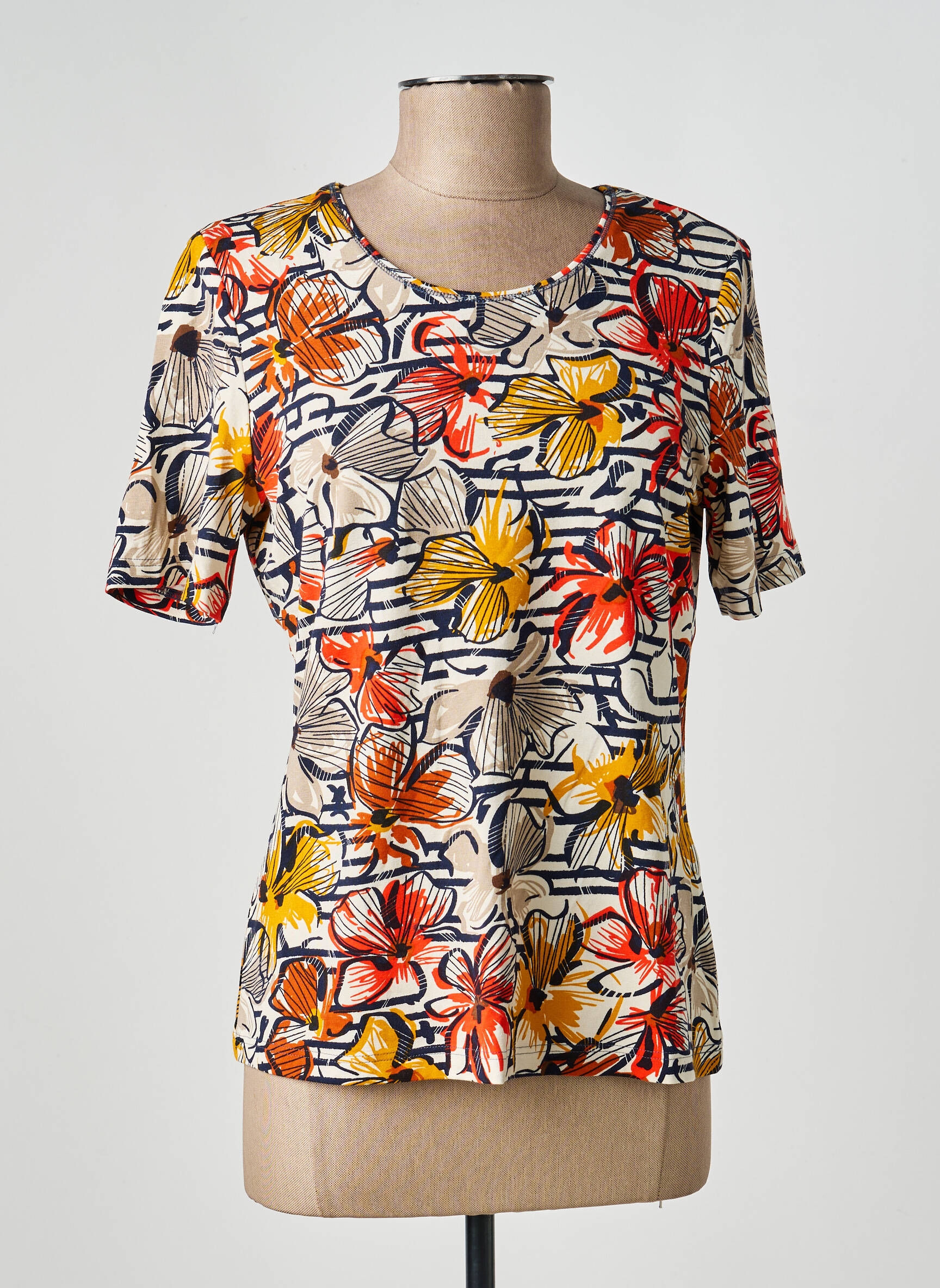 Tricou elasticitate mâneci scurte galben BARBARA LEBEK femeie