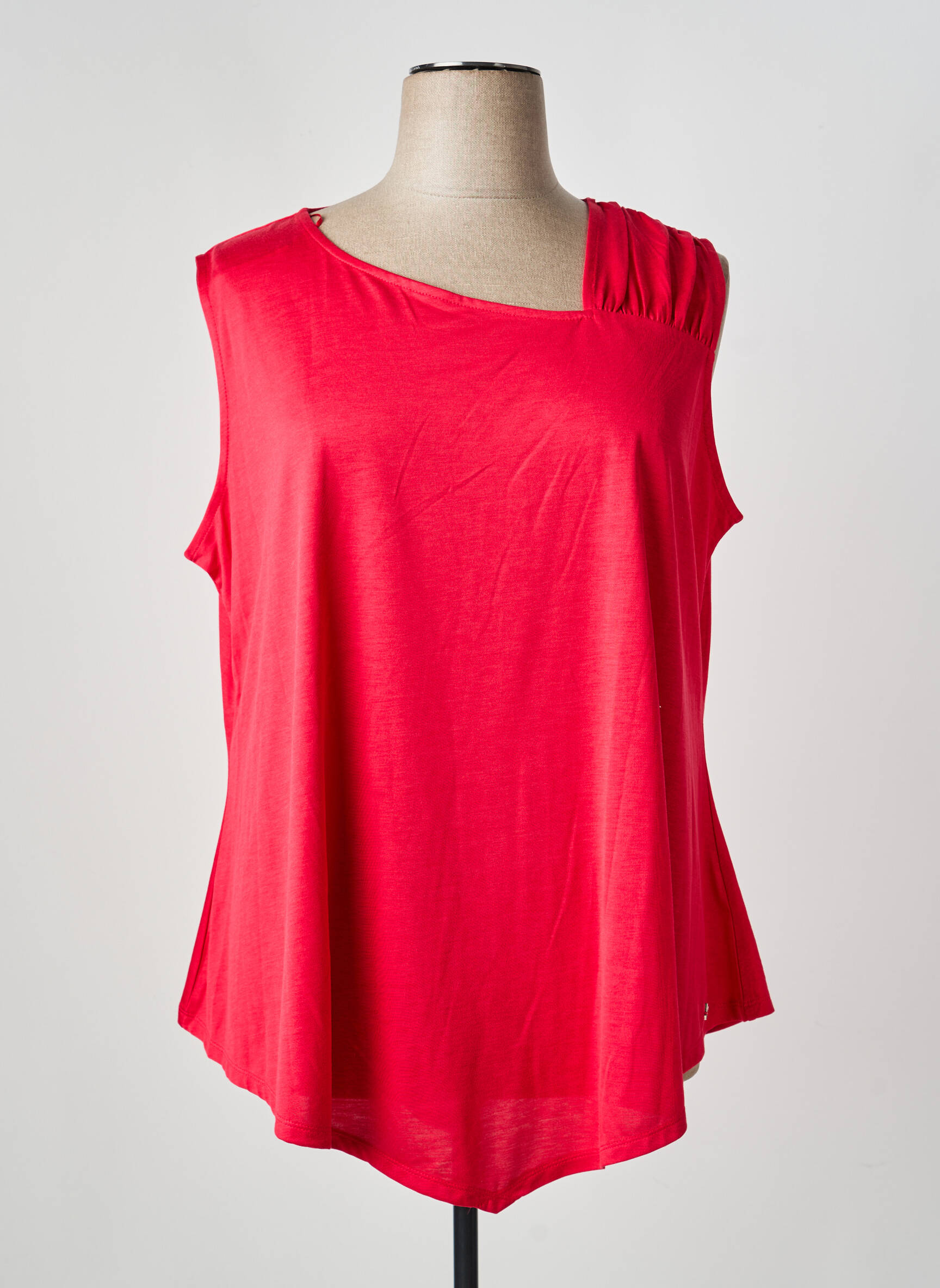 Top țesătură jersey fără mâneci roșu MARBLE femeie