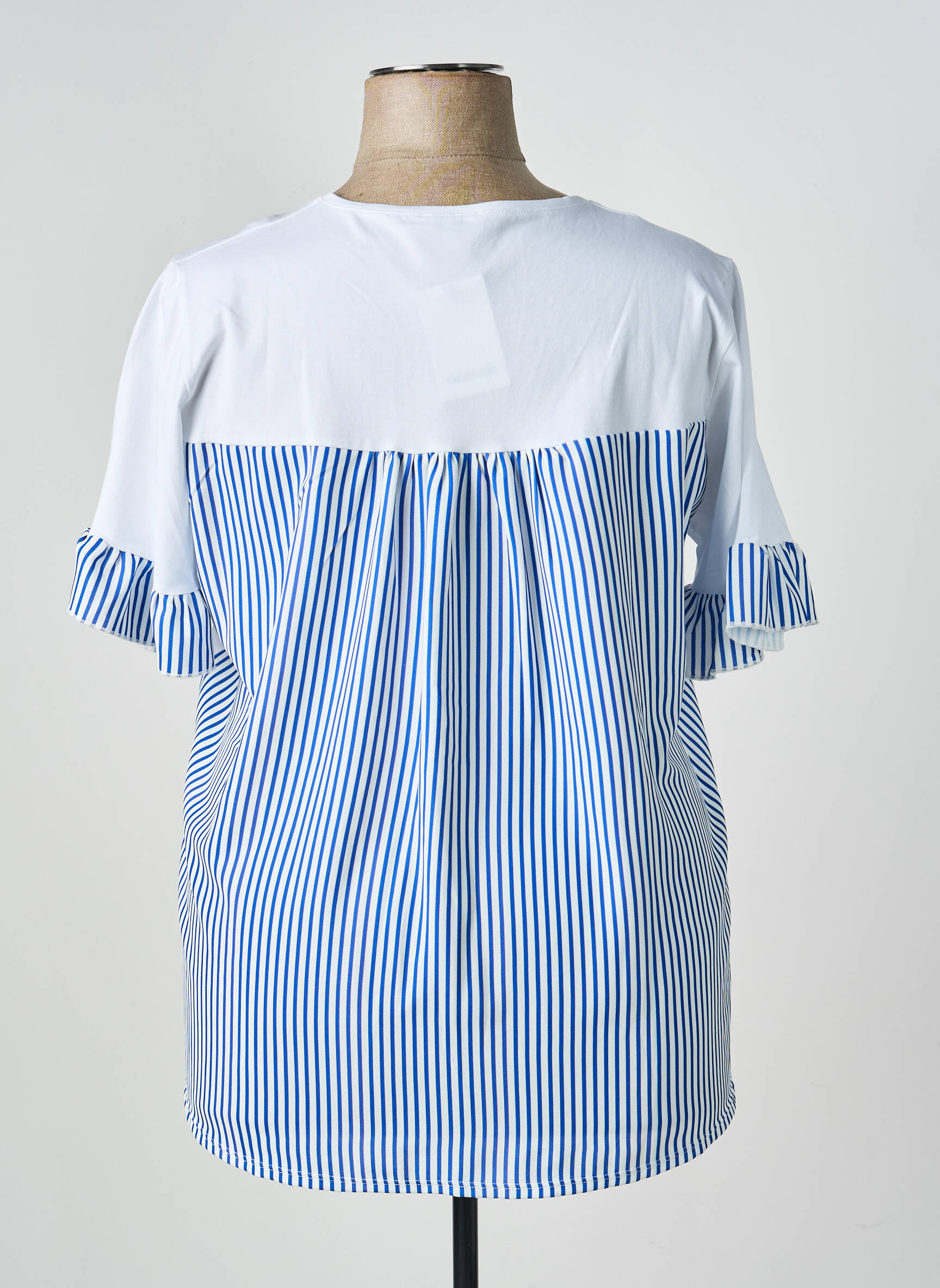 Tricou elasticitate mâneci scurte albastru GALMALLA femeie