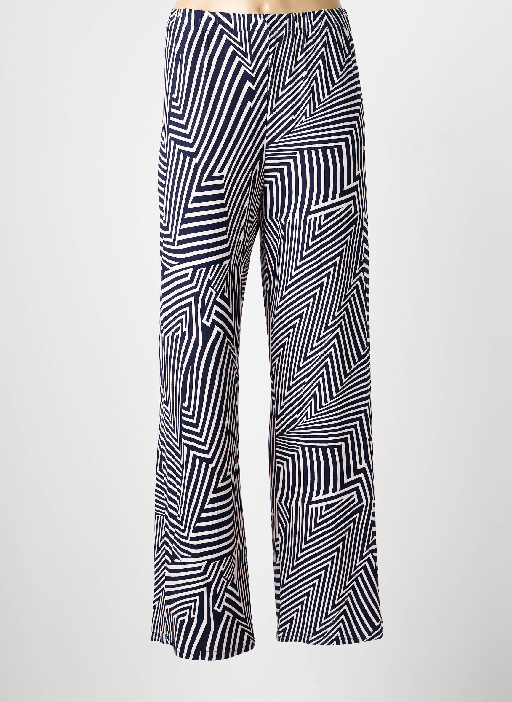 Pantalon larg croială fluidă mărime normală albastru MARBLE femeie