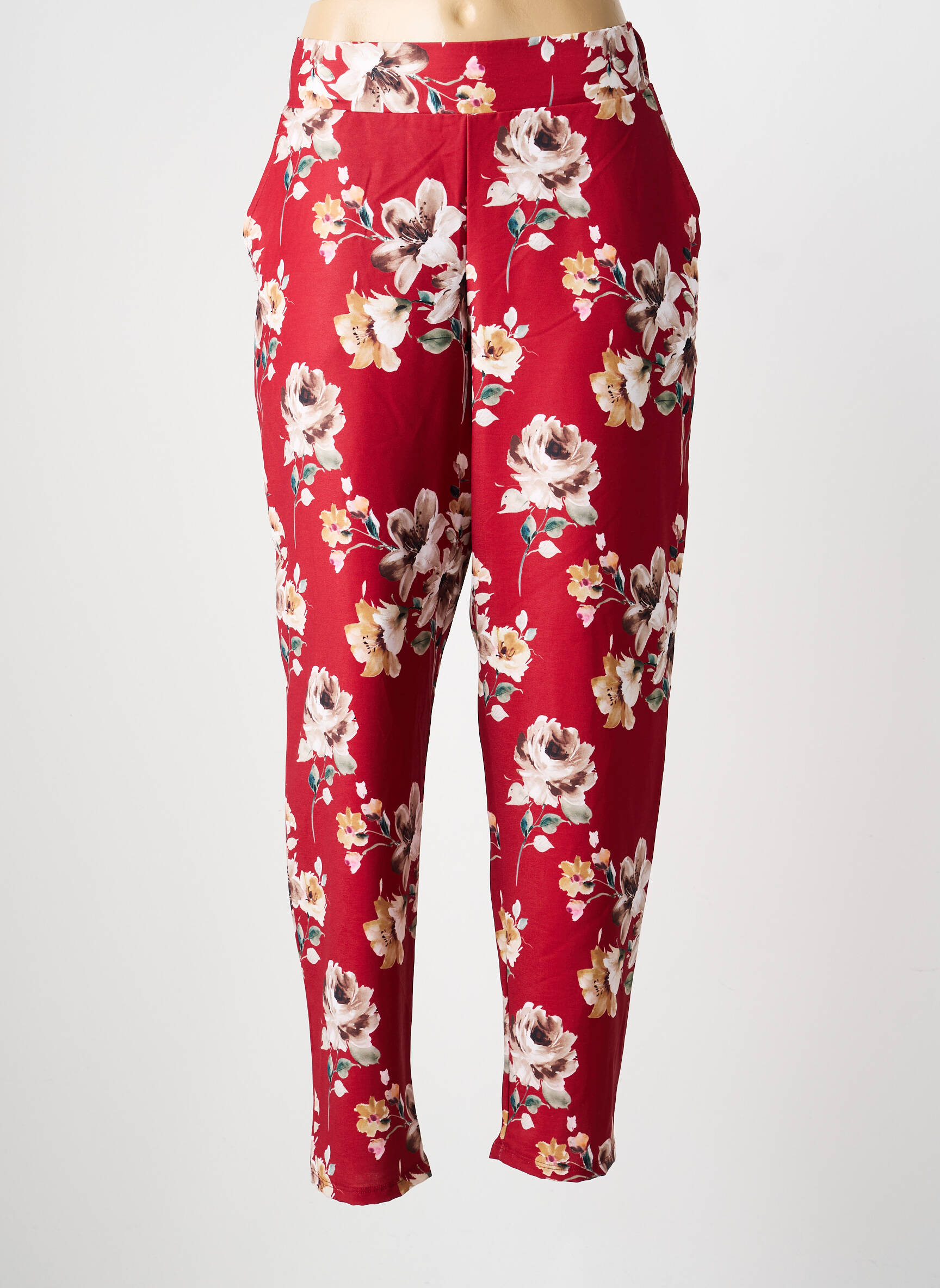 Pantalon slim talie elastică mărime normală roșu GALMALLA femeie