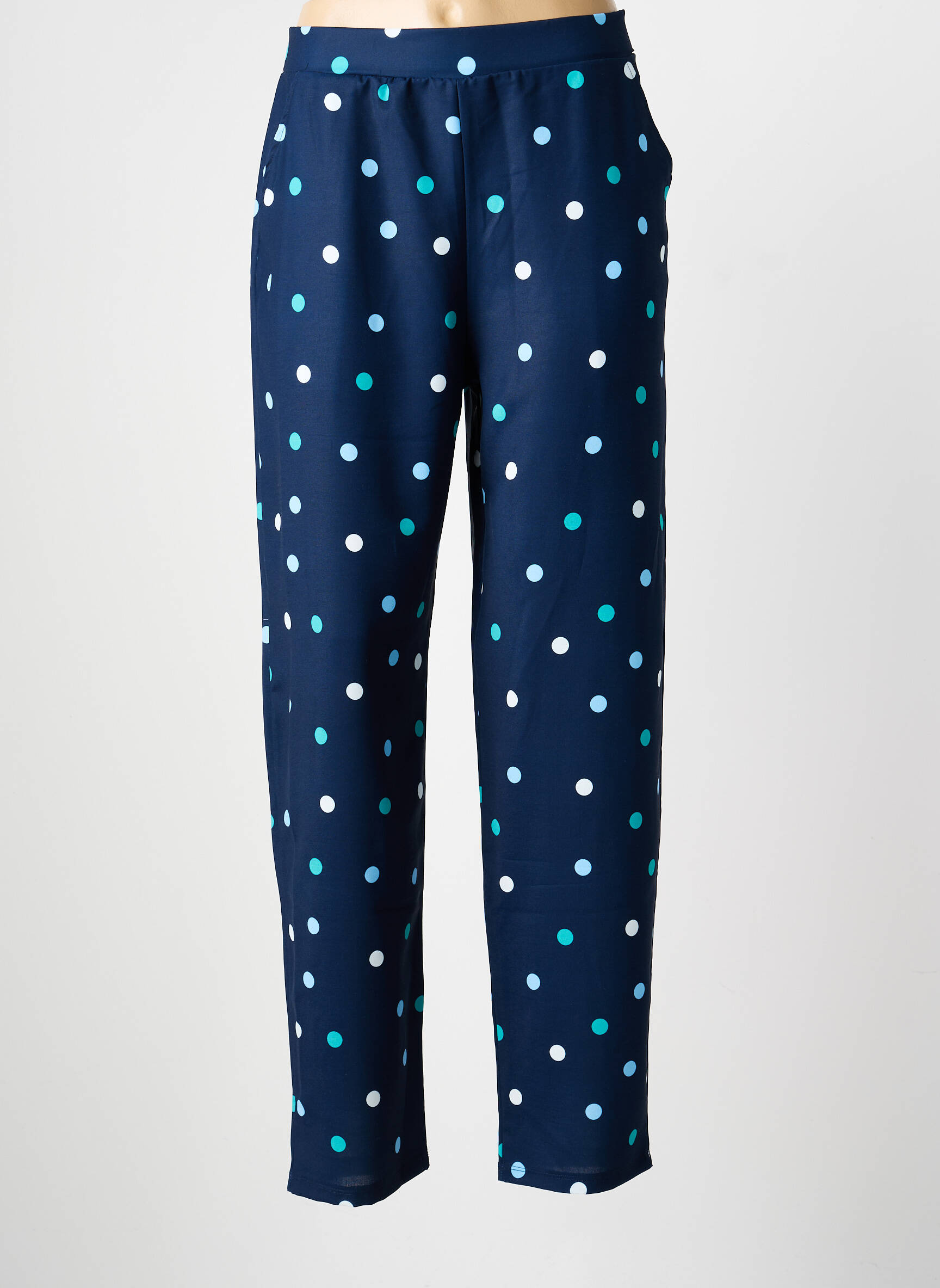 Pantalon slim talie elastică mărime normală albastru GALMALLA femeie