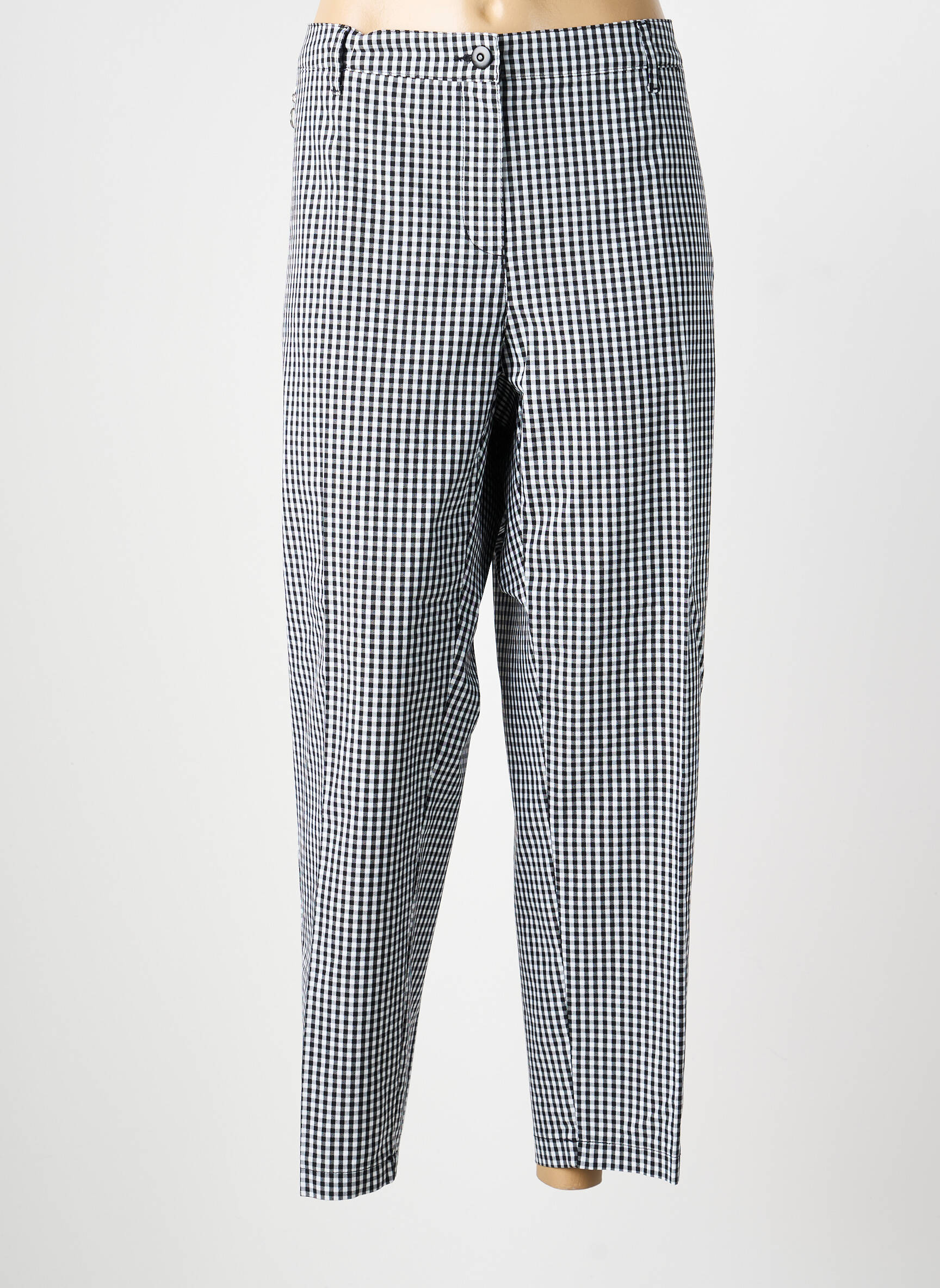 Pantalon chino țesătură poplin mărime normală negru ANNA MONTANA femeie