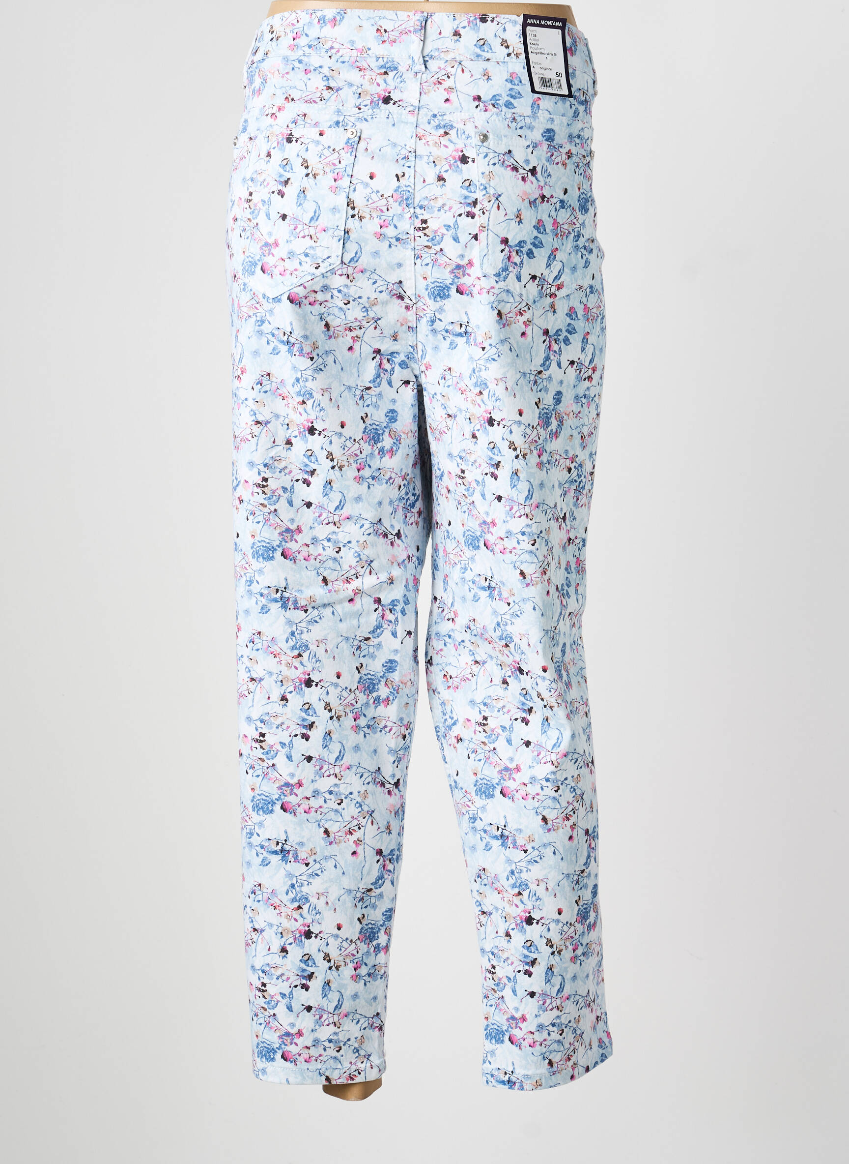 Pantalon 7/8 elasticitate mărime normală albastru ANNA MONTANA femeie