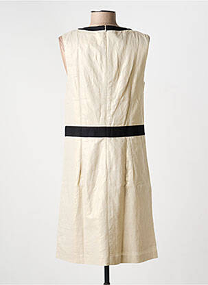 Rochie midi mâneci scurte mâneci scurte bej JULIE GUERLANDE femeie