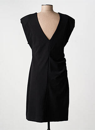 Rochie midi țesătură crep mâneci scurte negru ICHI femeie