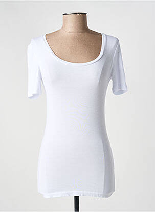 Tricou elasticitate mâneci scurte alb ICHI femeie
