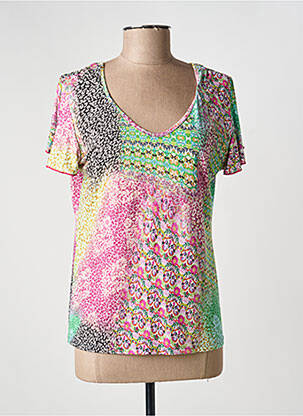 Top elasticitate mâneci scurte verde GENUINE femeie