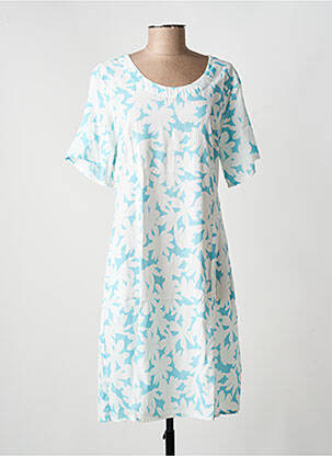 Rochie midi imprimeu floral mâneci scurte albastru AGATHE & LOUISE femeie