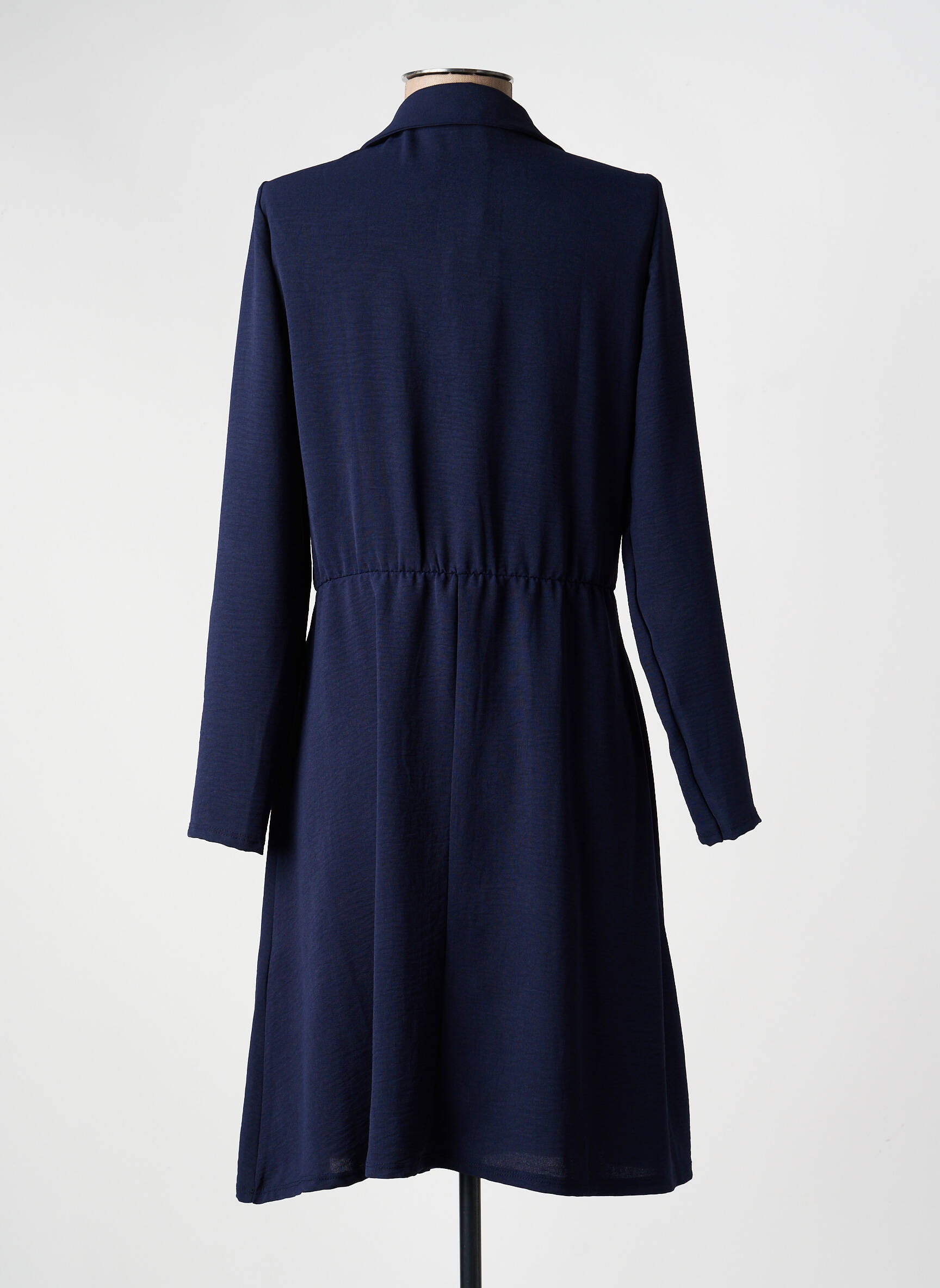 Rochie midi croială fluidă mâneci lungi albastru MORGAN femeie