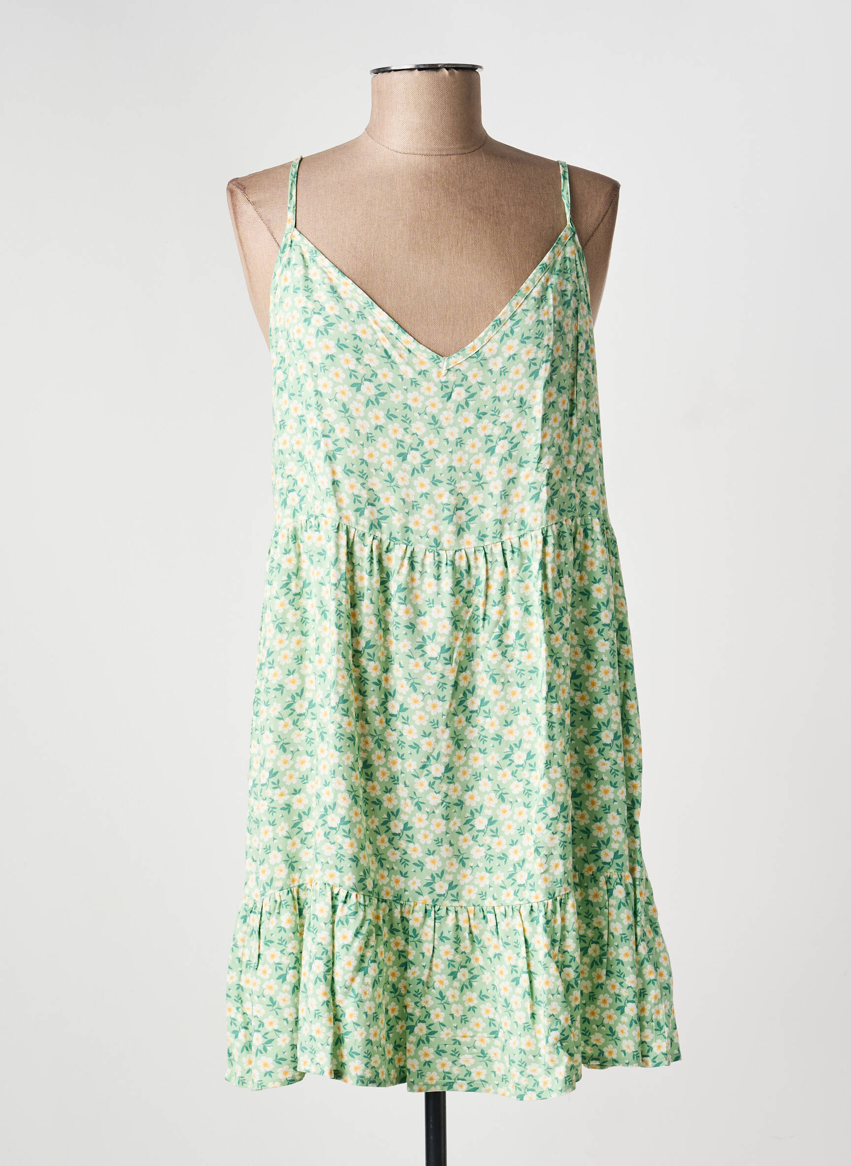 Rochie midi imprimeu floral bretele subțiri verde YSABEL MORA femeie