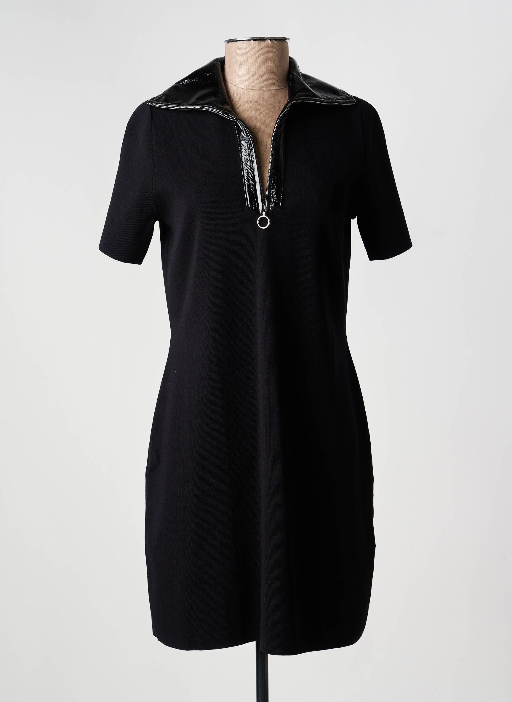 Rochie pulover elasticitate mâneci scurte negru MORGAN femeie