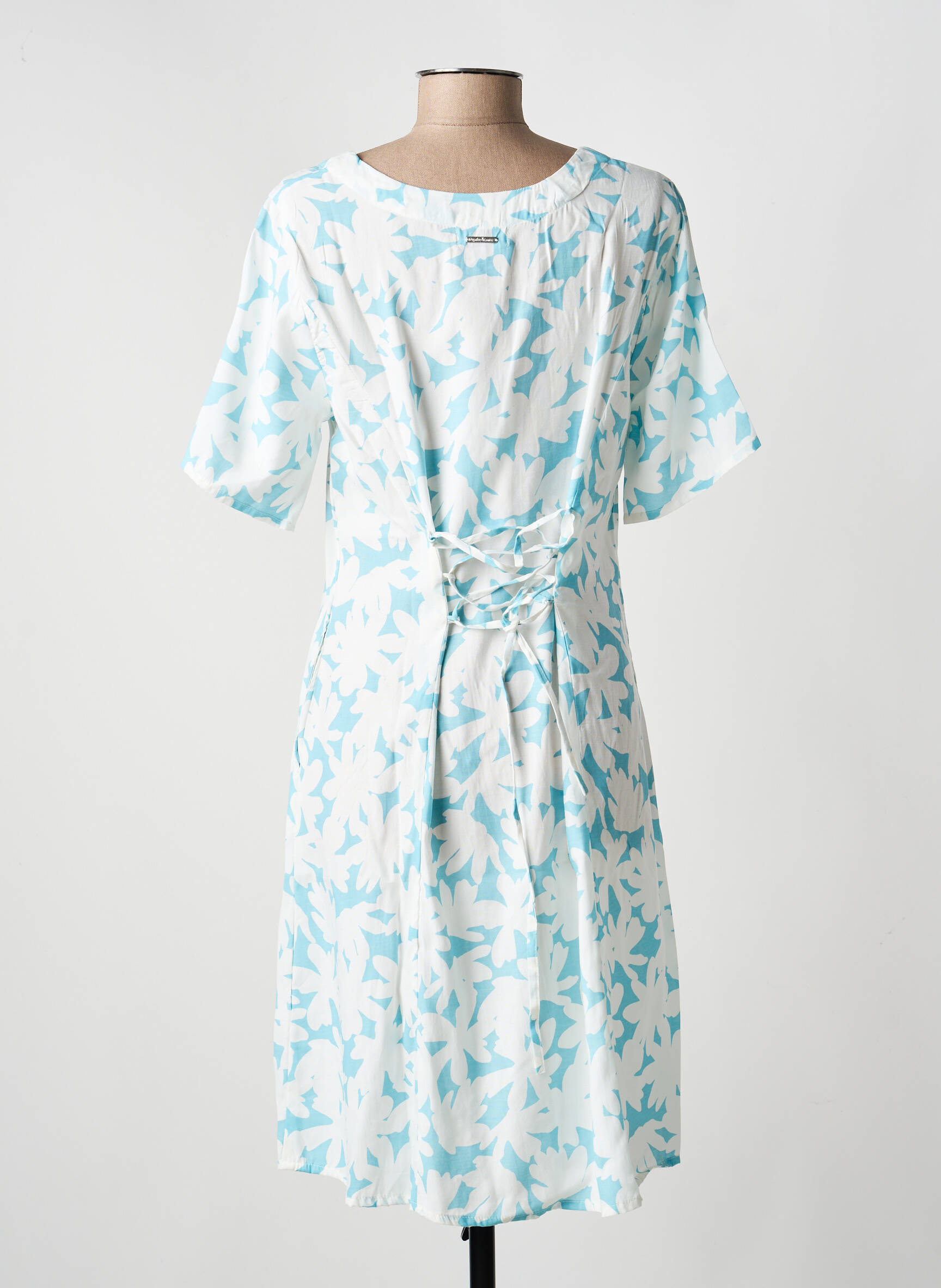 Rochie midi imprimeu floral mâneci scurte albastru AGATHE & LOUISE femeie