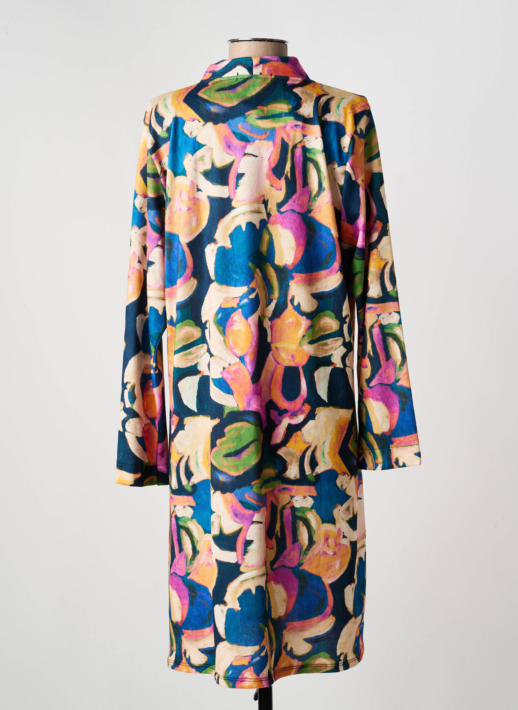 Rochie midi croială fluidă mâneci lungi albastru TINTA femeie