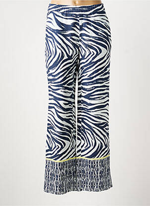 Pantalon drept talie elastică albastru ANNA MONTANA femeie